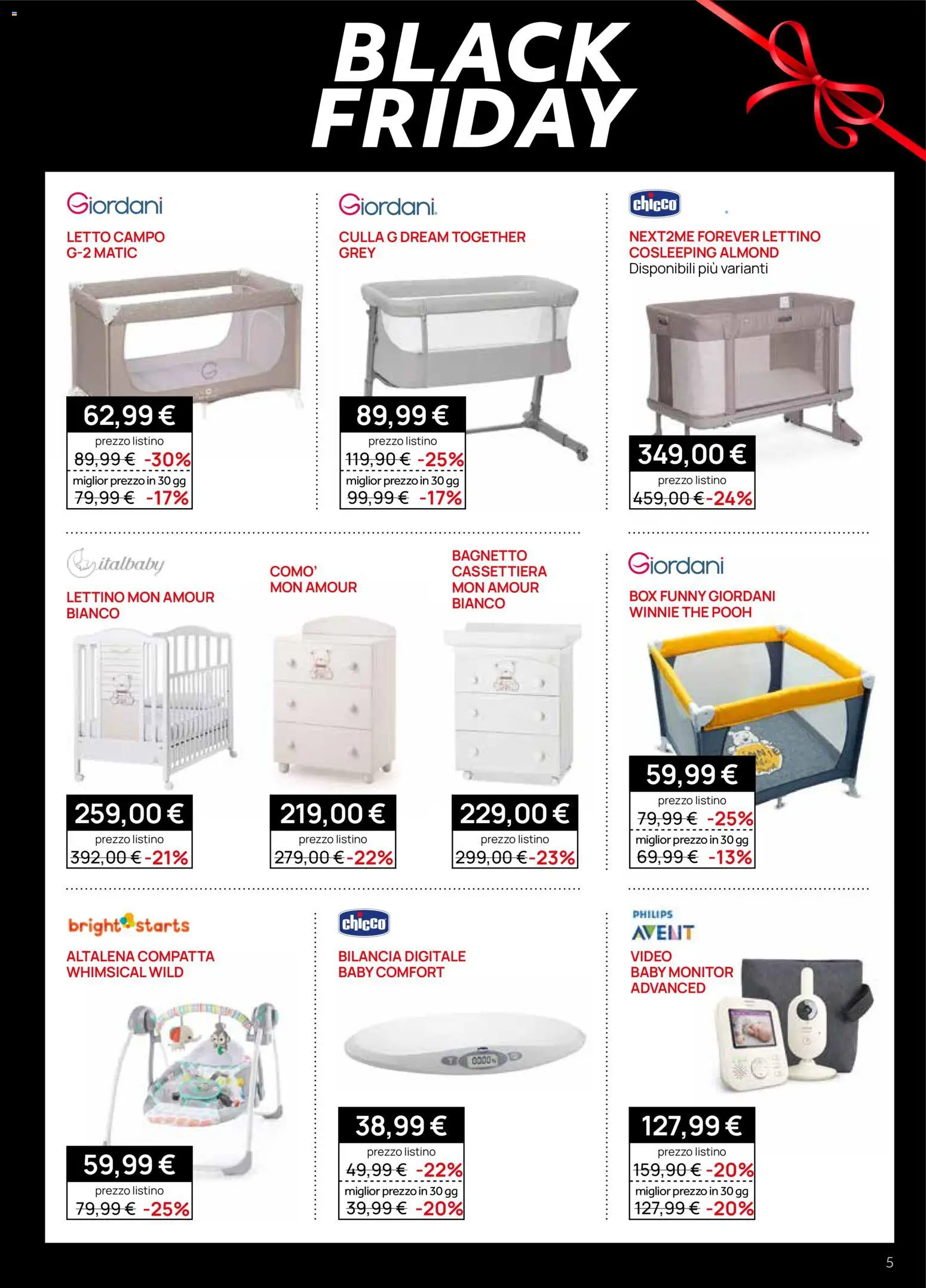 Volantino Prenatal del 13.11.2025 | Pagina: 5 | Prodotti: The, Culla, Bagnetto, Video