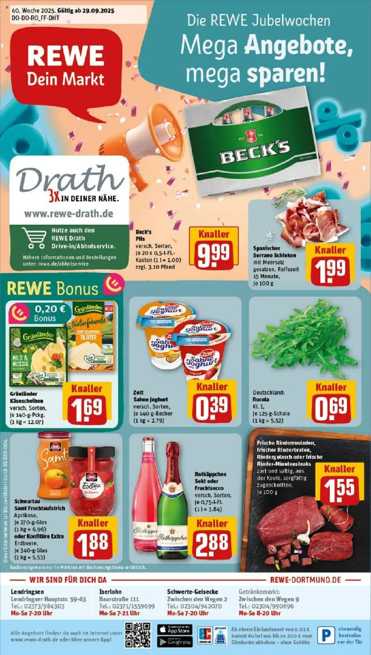 Rewe prospekt Schwerte	 – gültig ab 28.09.2025 | Seite: 1 | Produkte: Rotkappchen sekt, Rindergulasch, Schwartau samt, Sekt