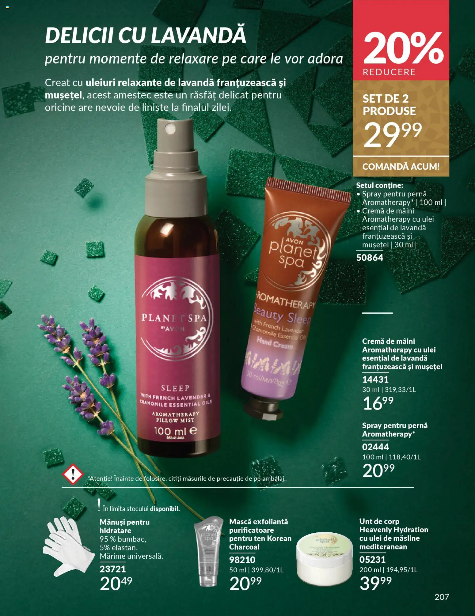 Noul catalog Avon – valabil de la 01.12.2025 | Pagină: 207 | Produse: Mănuși, Unt de corp, Pernă, Unt