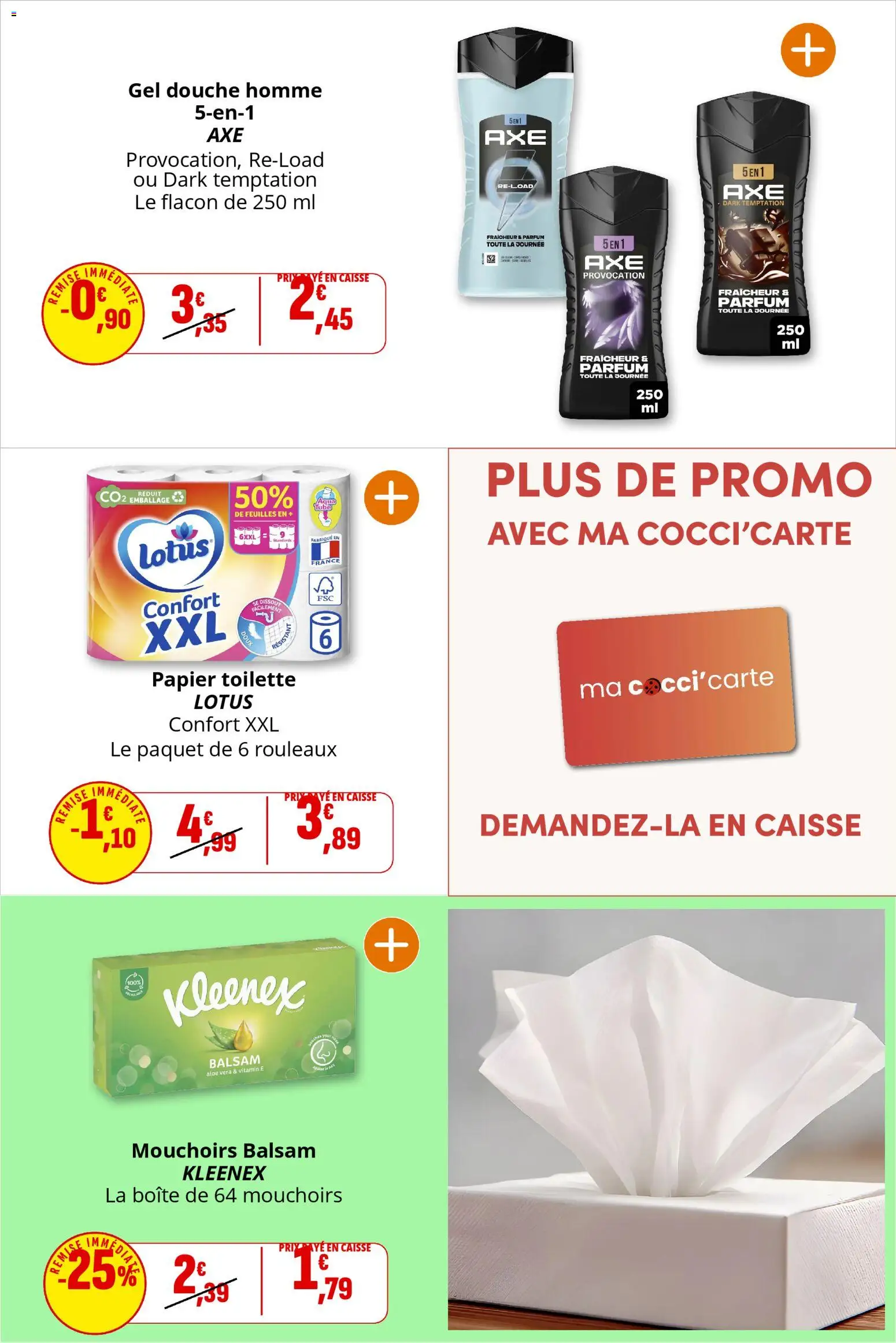 {H1} | Page: 21 | Produits: Papier toilette, Mouchoirs, Papier toilette Lotus, Douche