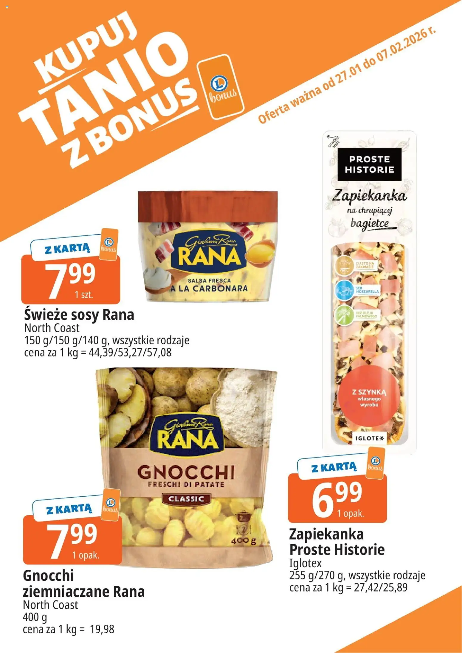 E.Leclerc Gazetka - Zamość kupony dodatkowe od 27.01.2026 | Strona: 6 | Produkty: Karta, Carbonara, Ciasto, Zapiekanka