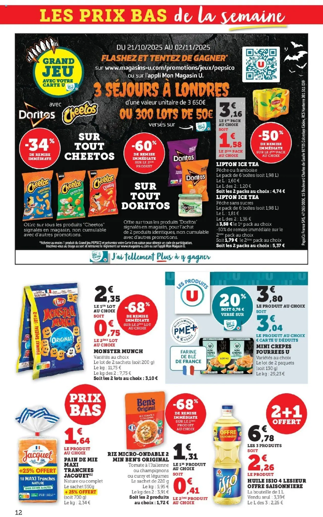 {H1} | Page: 12 | Produits: Pêche, Curry, Pain de mie, Huile