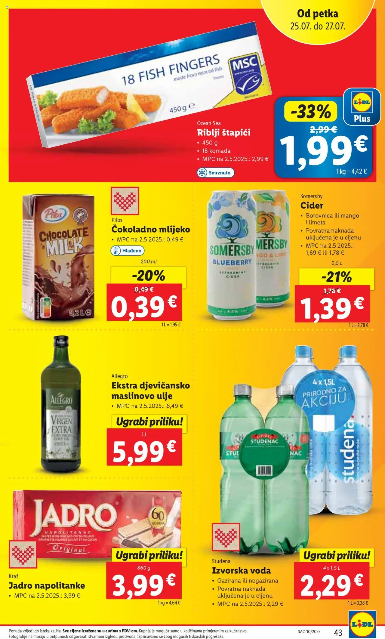 Lidl katalog | vrijedi od 24.07.2025 | Stranica: 43 | Proizvodi: Ulje, Mango, Štapići, Somersby