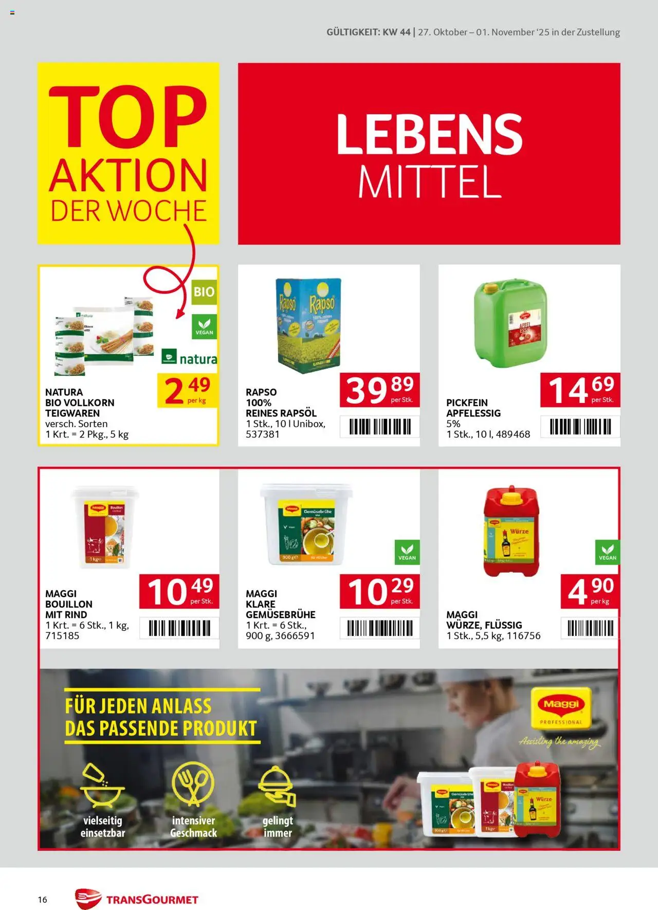Transgourmet  Zustellaktion gültig ab 27.10.2025 | Seite: 16