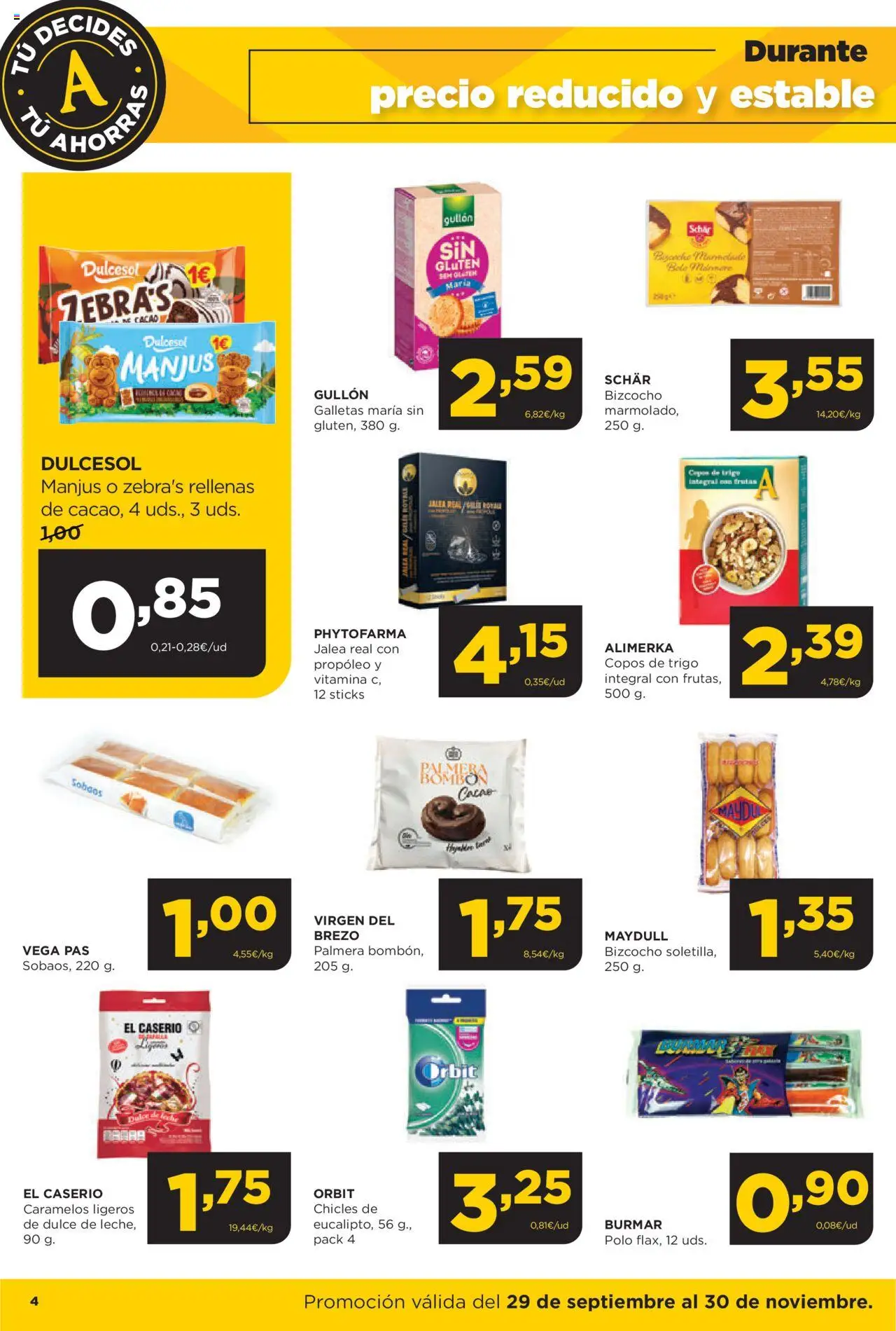Alimerka folleto │ válido desde el 29.09.2025 | Página: 4 | Productos: Galletas, Copos, Bizcocho, Φρυγανιές σικάλεως