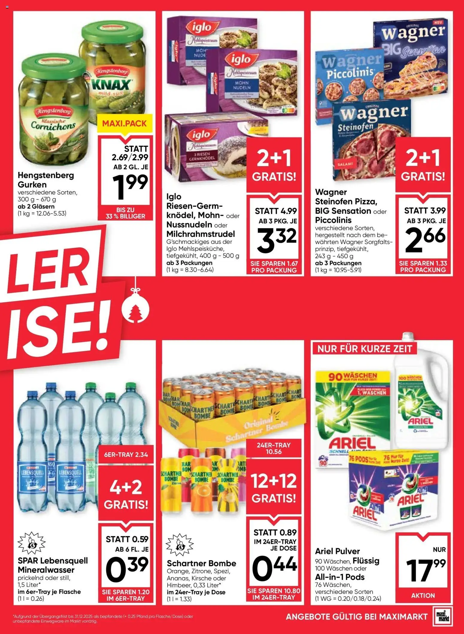 Maximarkt Vöcklabruck, Ried gültig ab 04.12.2025 | Seite: 3 | Produkte: Gurken, Nudeln