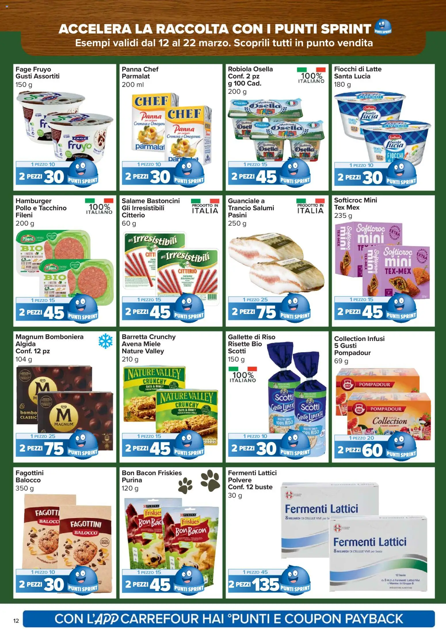 Volantino Carrefour del 12.03.2026 | Pagina: 12 | Prodotti: Riso, Panna, Barretta, Robiola