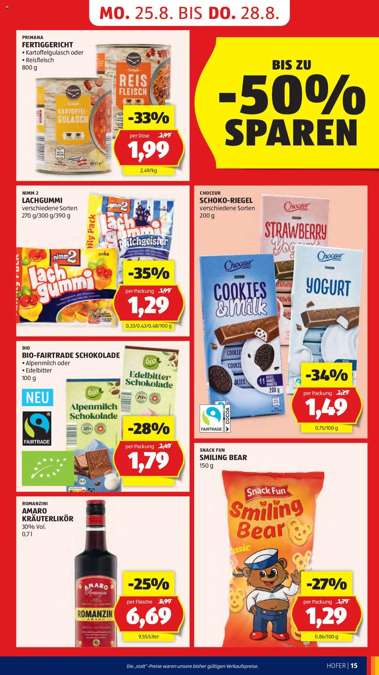 Hofer Flugblatt gültig ab 22.08.2025 | Seite: 17 | Produkte: Schokolade, Reis