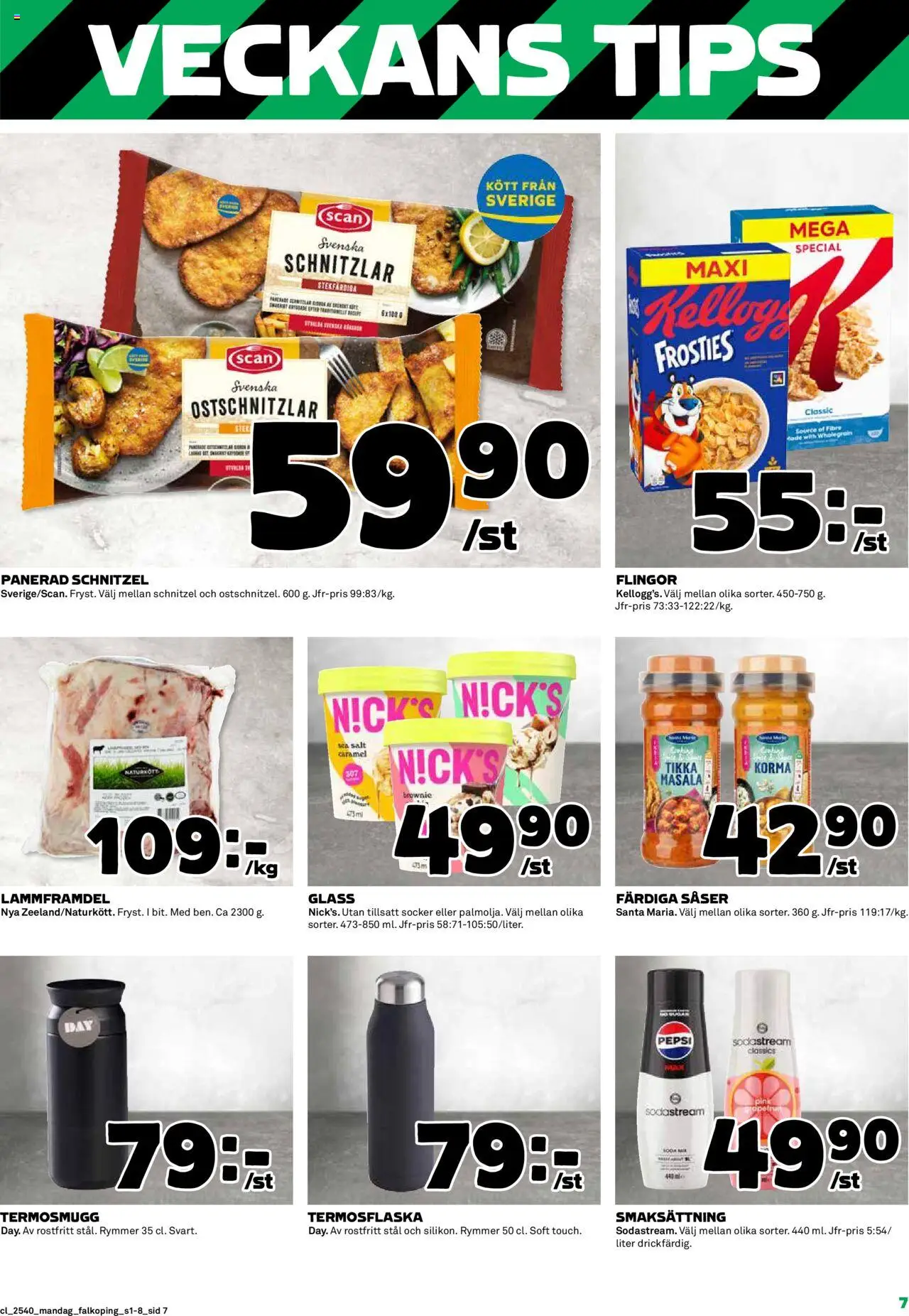 Coop reklamblad aktuell från 29.09.2025 | Sida: 7 | Produkter: Salt, Flingor, Sodastream, Glass