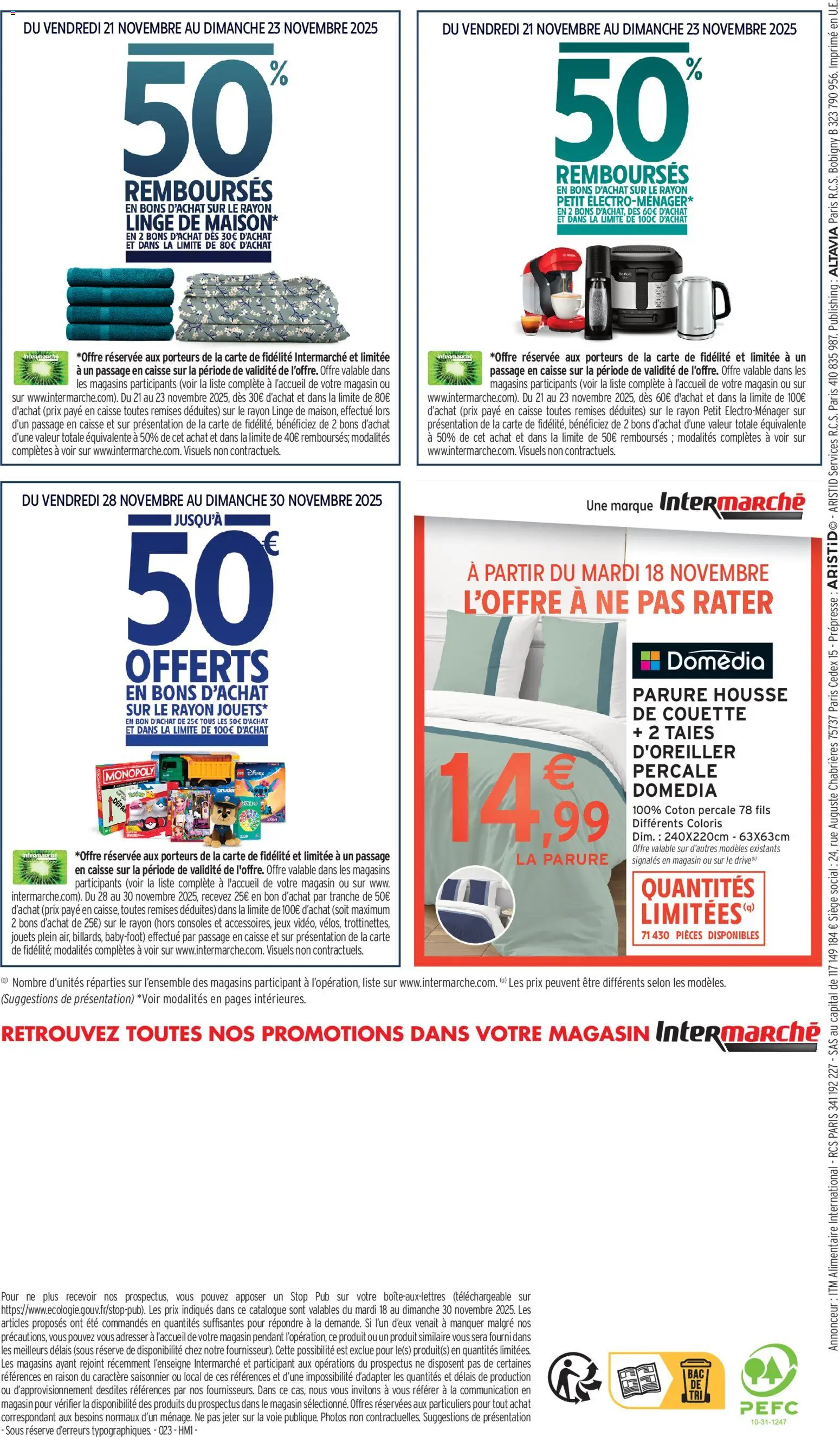 {H1} | Page: 52 | Produits: Petit électroménager, Coton, Jouets, Couette