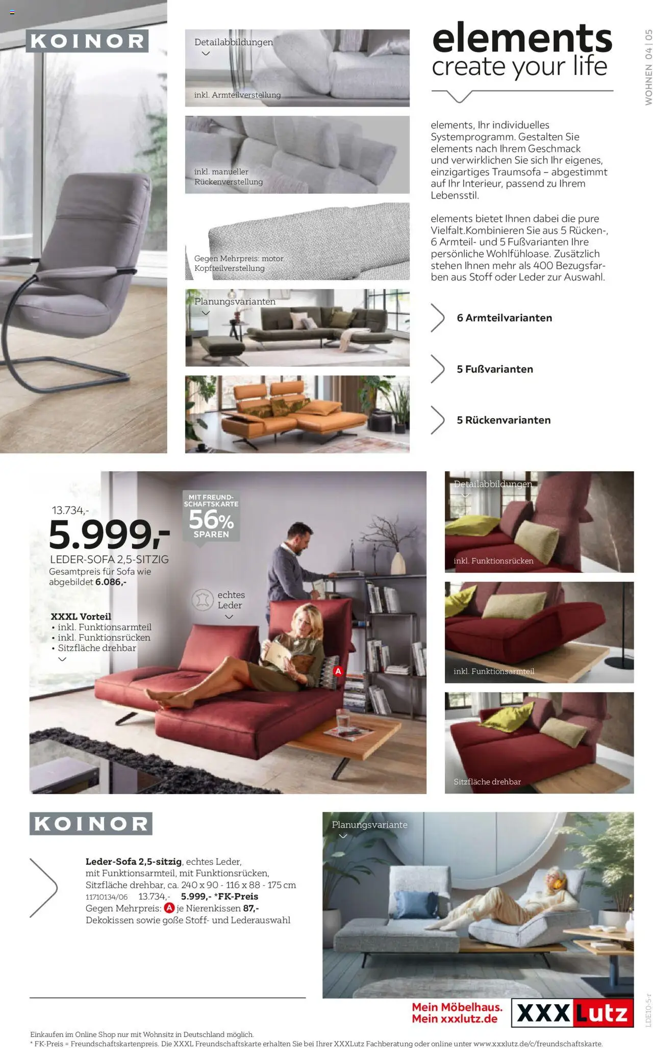 XXXL Lutz Möbeltrends – gültig ab 12.10.2025 | Seite: 5 | Produkte: Ledersofa, Sofa