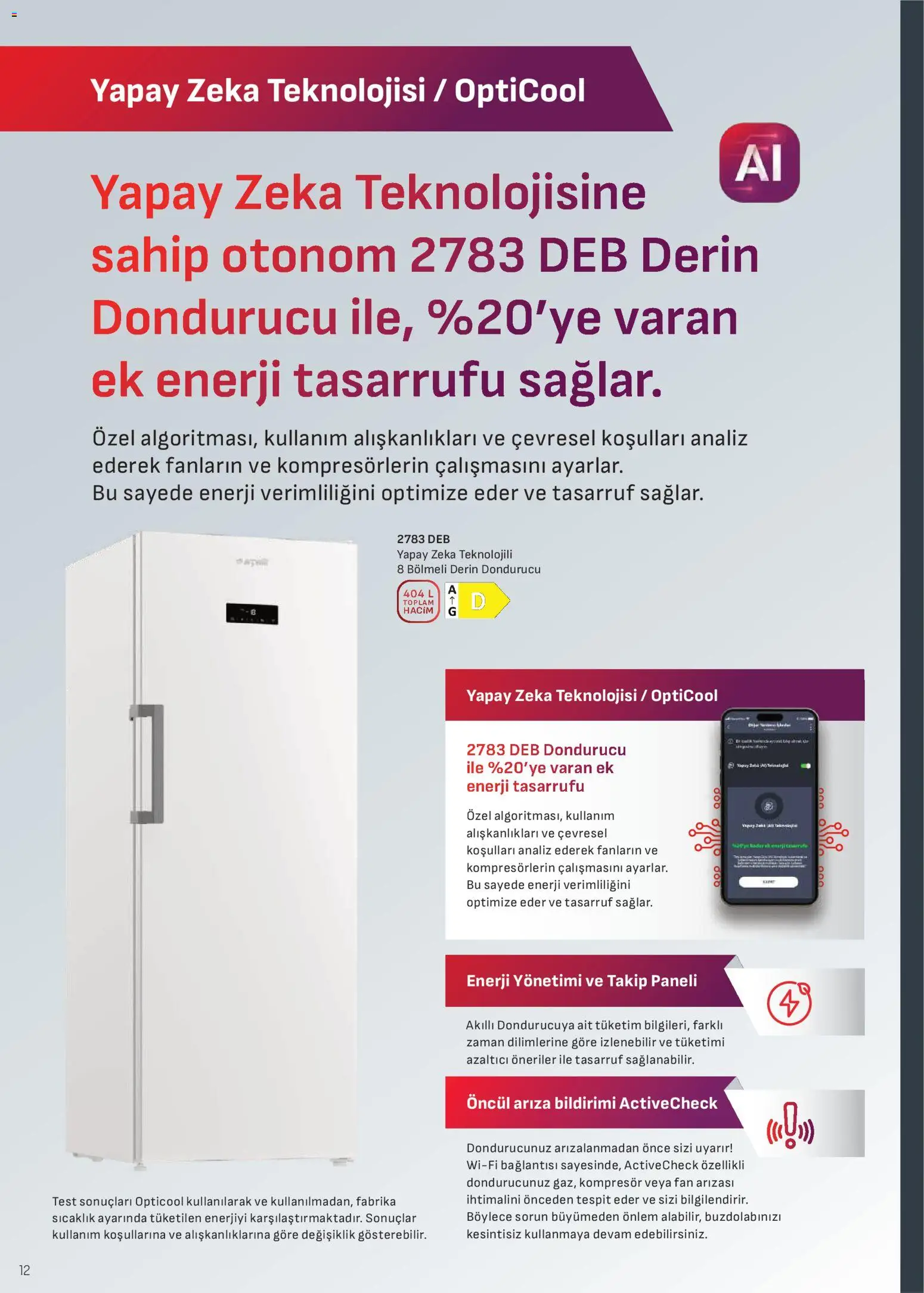 Arçelik Katalog - 01.01.2026 tarihinden itibaren geçerlidir | Sayfa: 12 | Ürünler: Dondurucu, Fan