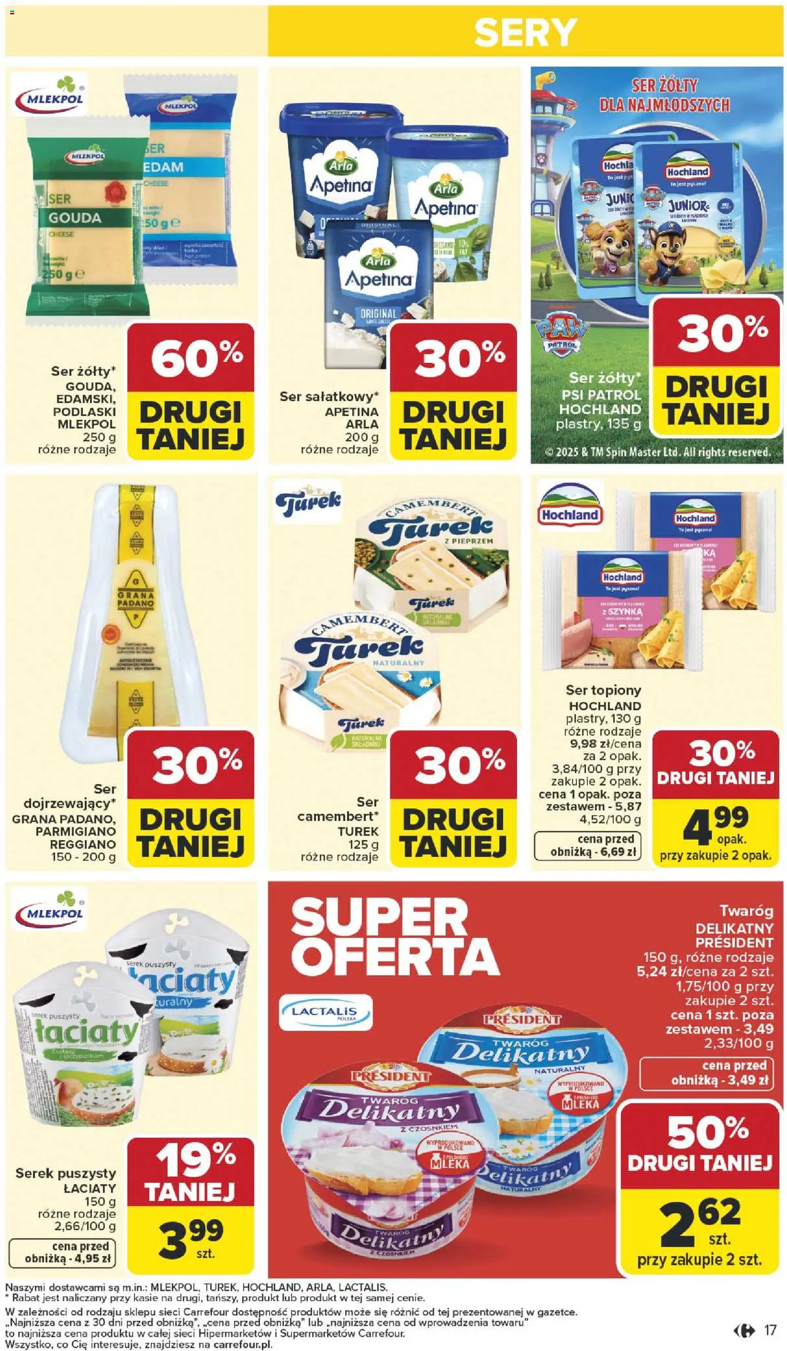 Carrefour Gazetka od 05.01.2026 | Strona: 19 | Produkty: Ser żółty, Serek, Szynka, Ser