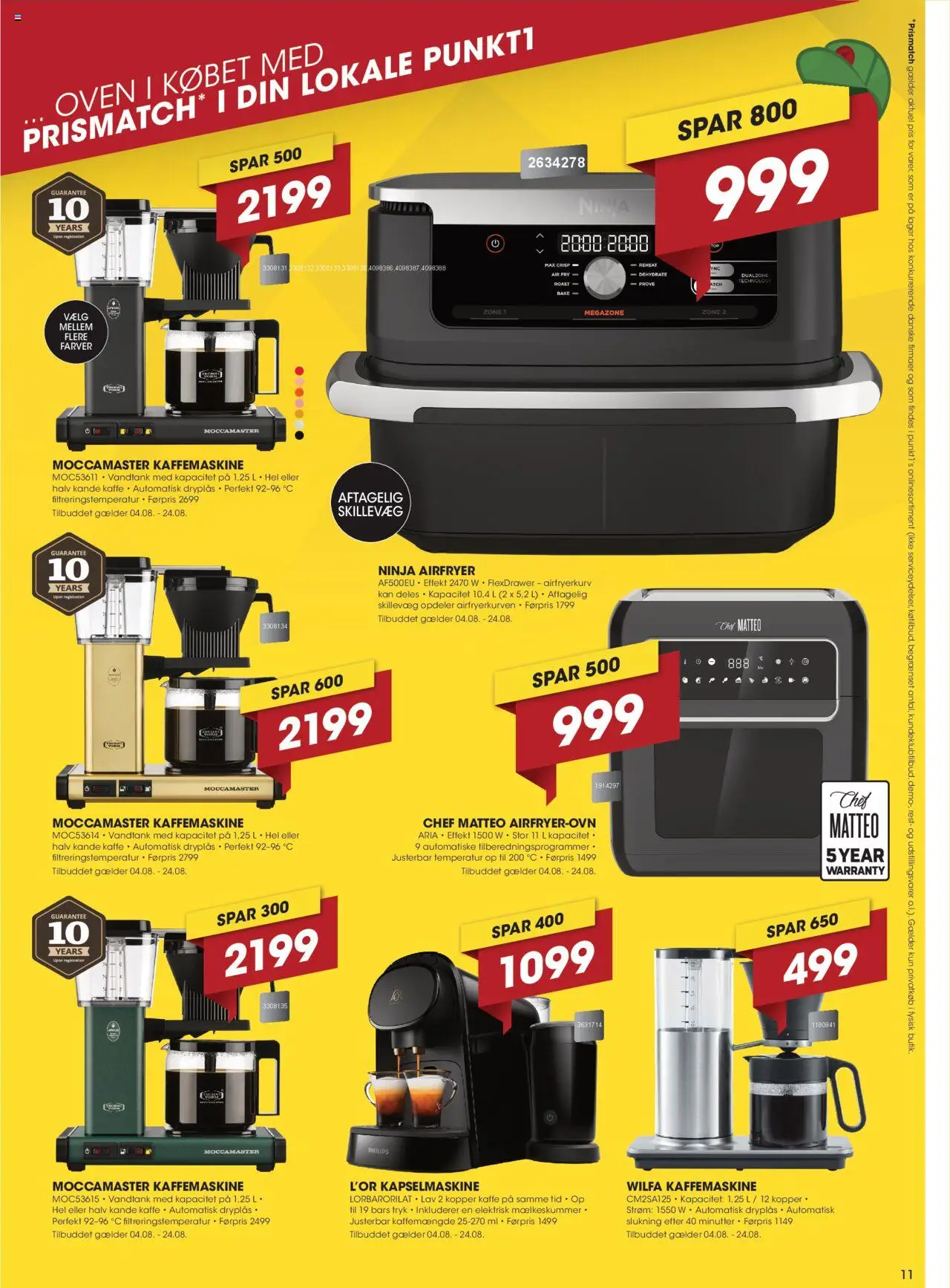 Punkt1 Tilbudsavis gyldig fra 04.08.2025 | Side: 11 | Produkter: Kaffe, Søm, Kaffemaskine