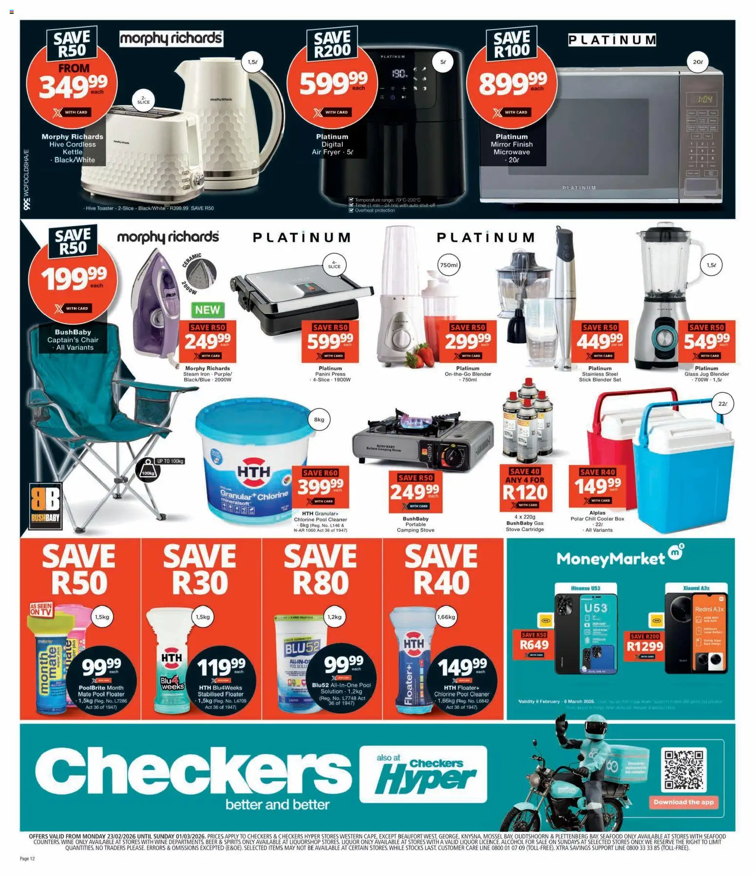 New Checkers catalogue – valid from 23.02.2026 | Page: 12 | Products: Stove, Mirror, Cooler, Blender