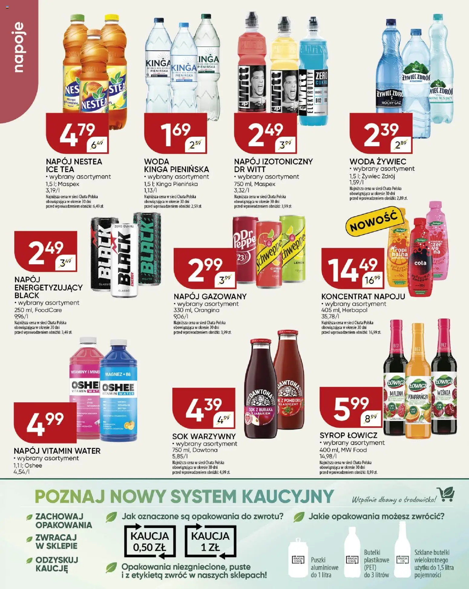 Chata Polska Gazetka od 18.12.2025 | Strona: 8 | Produkty: Malina, Ice Tea, Sok, Woda