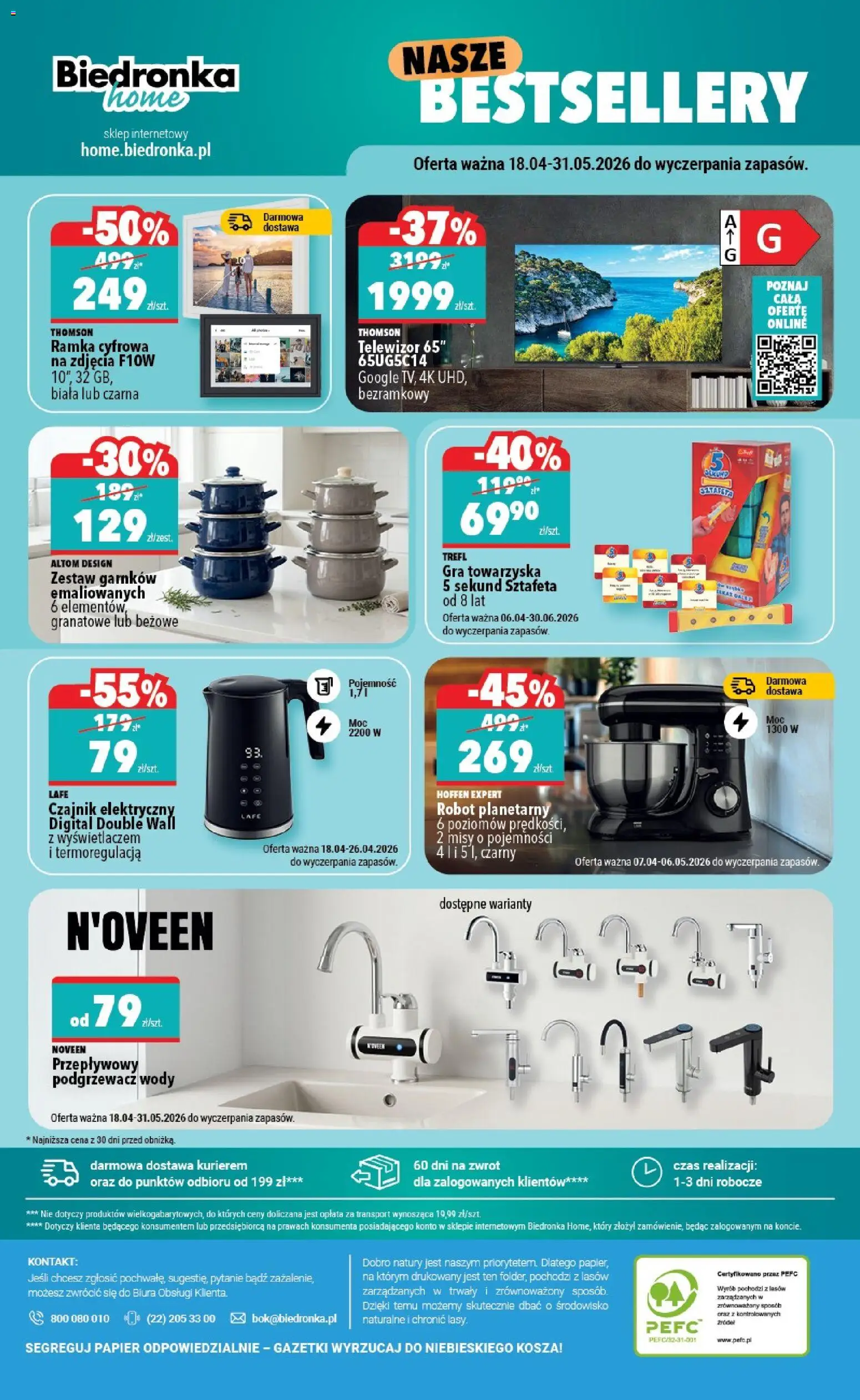 Biedronka gazetka - Home od 18.04.2026 | Strona: 6 | Produkty: Telewizor, Gra, Czajnik, Ramka