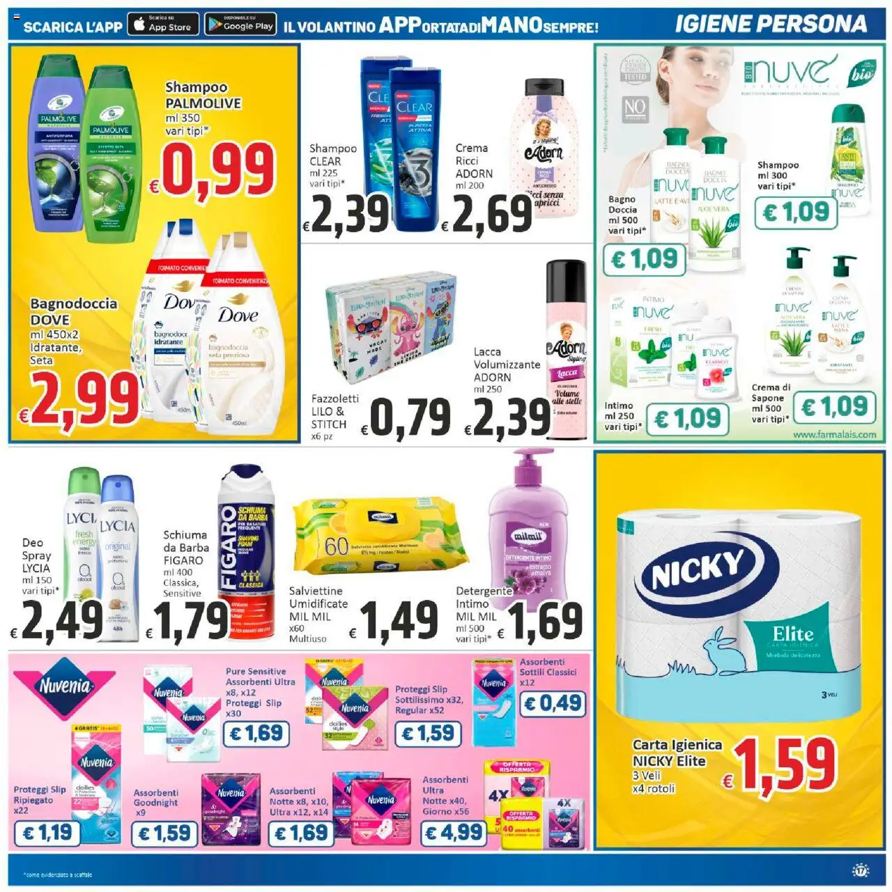 Volantino Paghi Poco del 10.10.2025 | Pagina: 16 | Prodotti: Crema, Detergente intimo, Scaffale, Bagno