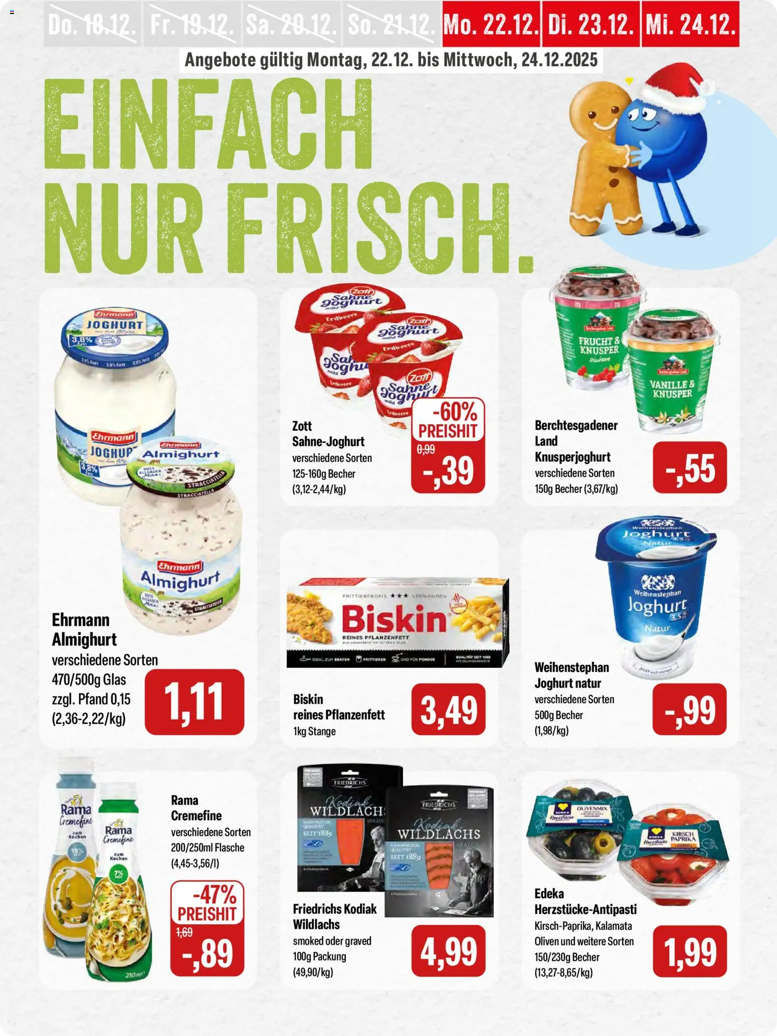 Feneberg Angebote – gültig ab 18.12.2025 | Seite: 22 | Produkte: Rama, Ehrmann almighurt, Joghurt, Fondue