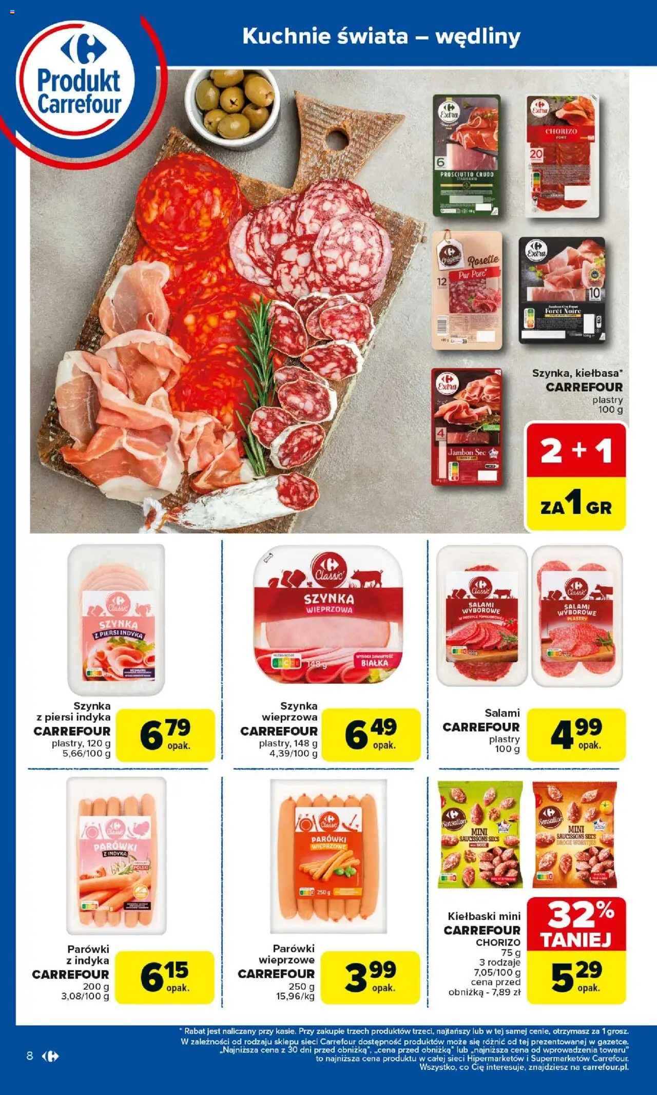 Carrefour Gazetka - Produkt Carrefour od 25.08.2025 | Strona: 8 | Produkty: Kiełbaski, Szynka, Prosciutto, Salami