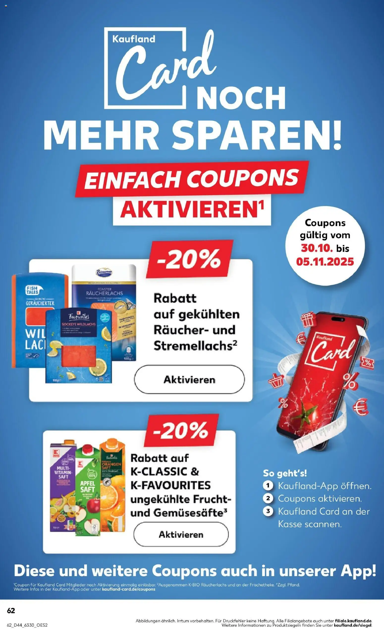 Kaufland prospekt Rendsburg	 – gültig ab 30.10.2025 | Seite: 62 | Produkte: Äpfel, Orangen, Apple, Räucherlachs