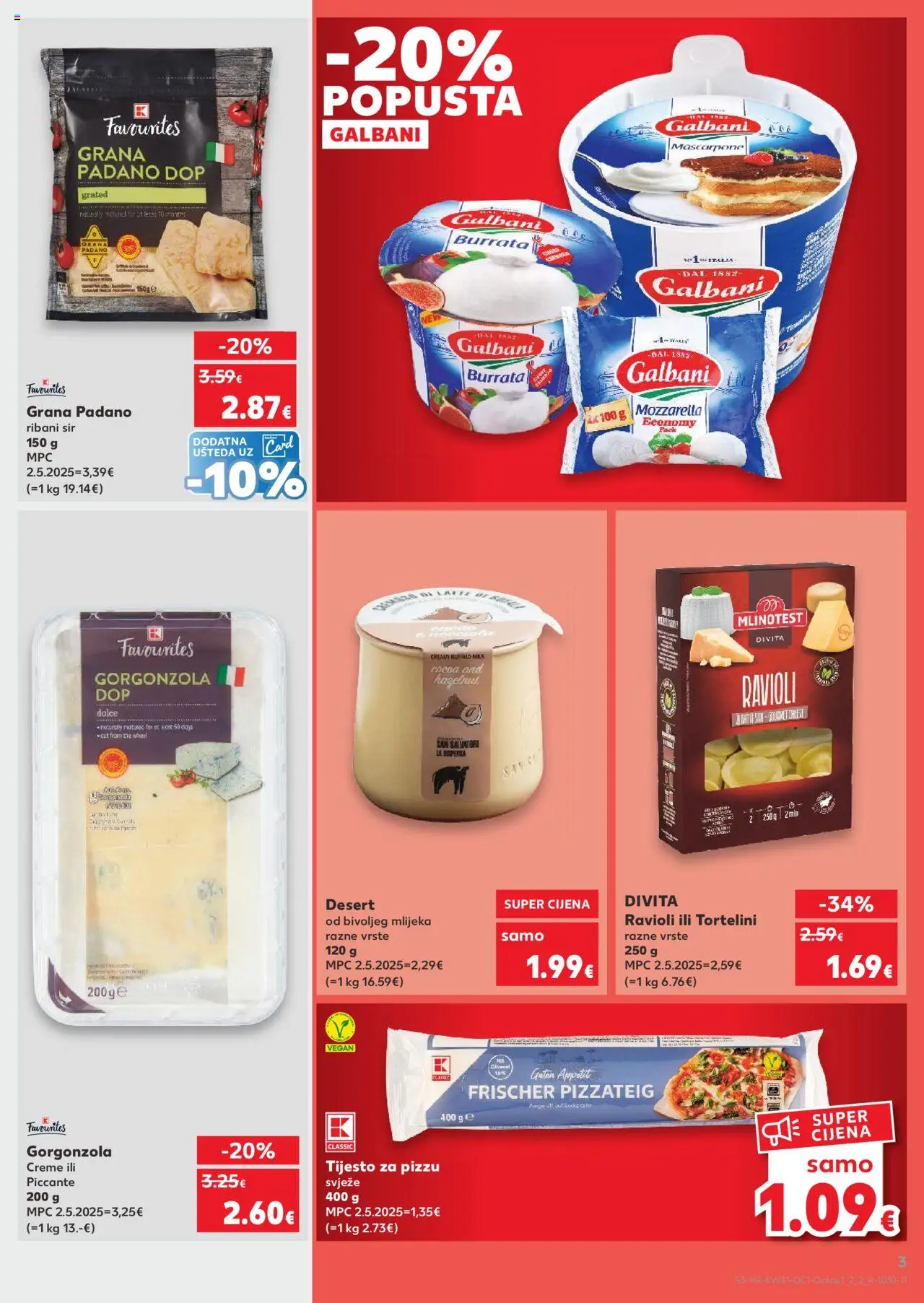 Kaufland katalog | vrijedi od 08.10.2025 | Stranica: 3 | Proizvodi: Mascarpone, Pizza, Ravioli, Pasta