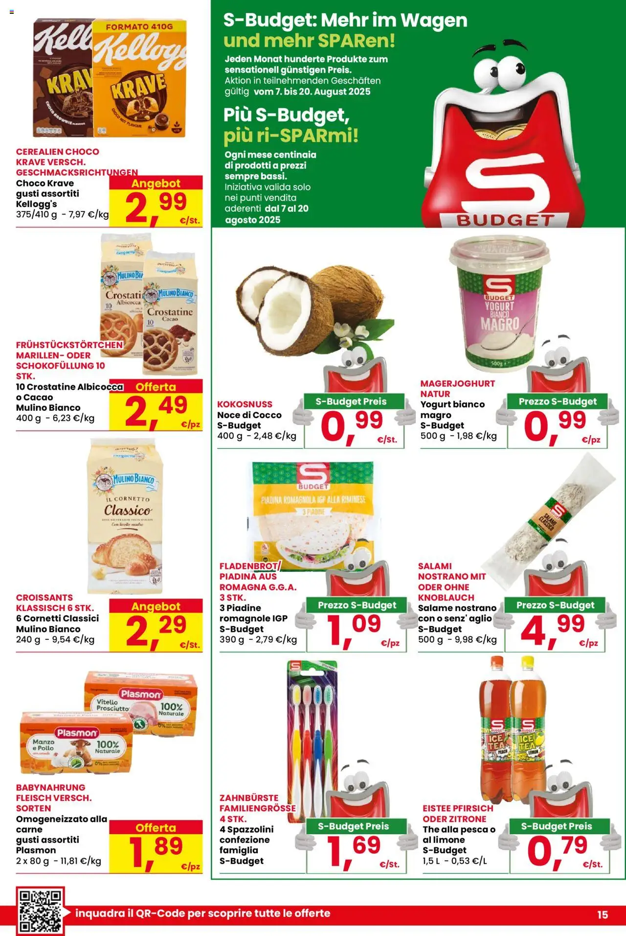 Volantino Despar del 07.08.2025 | Pagina: 15 | Prodotti: Prosciutto, Aglio, Crostatine, Cacao