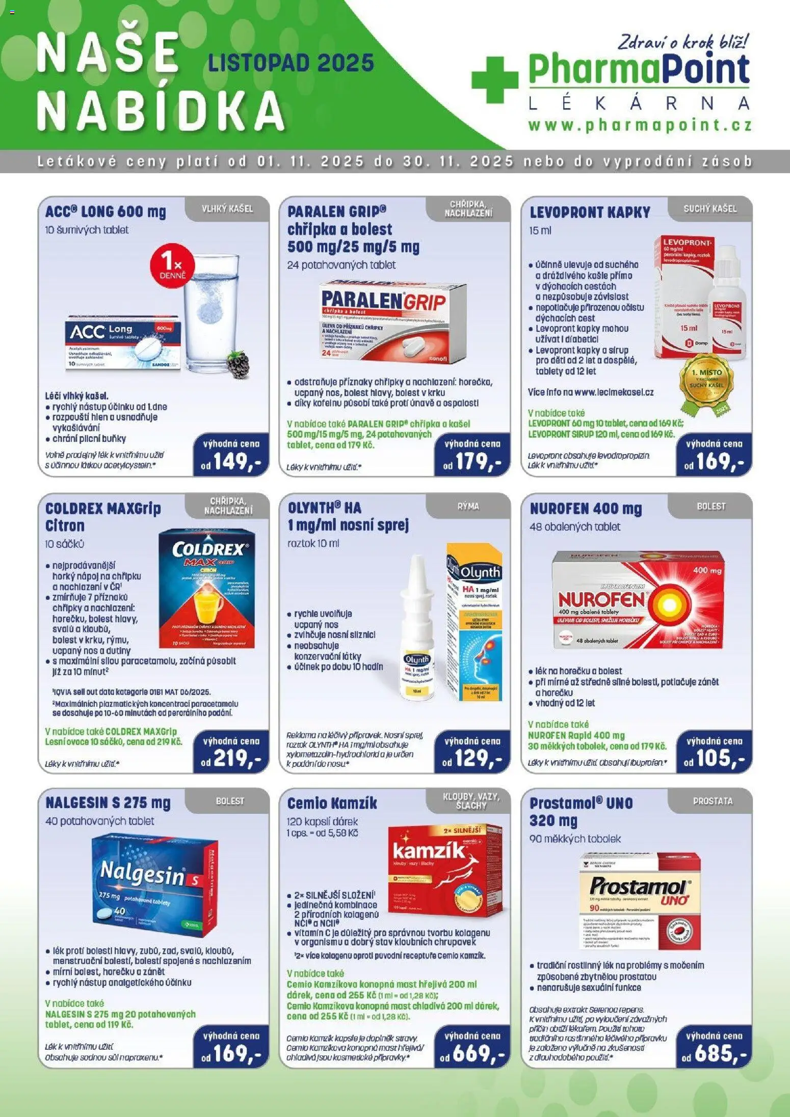 Pharmapoint leták od 01.11.2025 | Strana: 1 | Produkty: Vitamin c, Sirup, Olynth, Citron