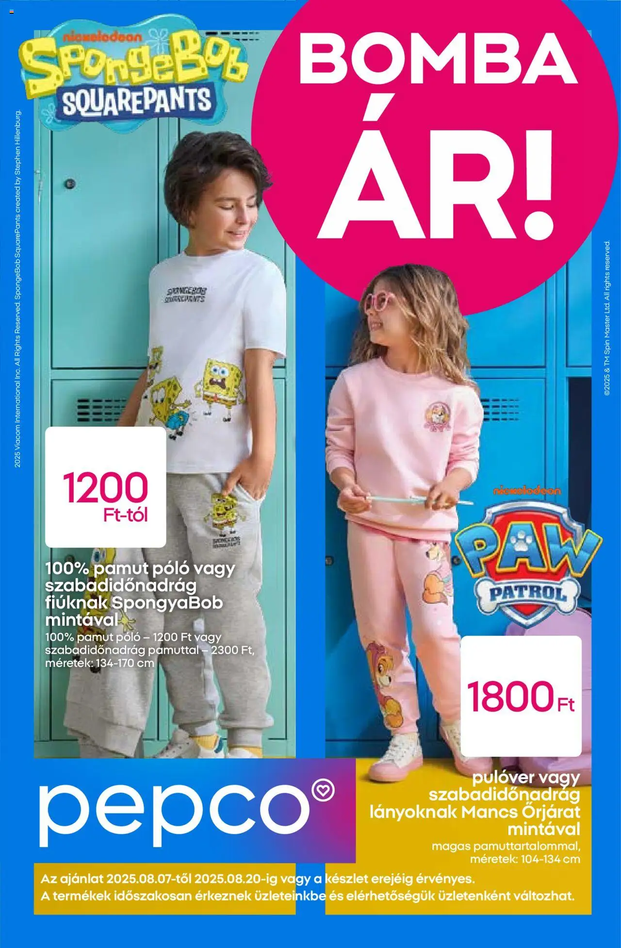 Pepco akciós ujság - amely érvényes a következő dátumtól: 07.08.2025 | Oldal: 1 | Termékek: Pulóver