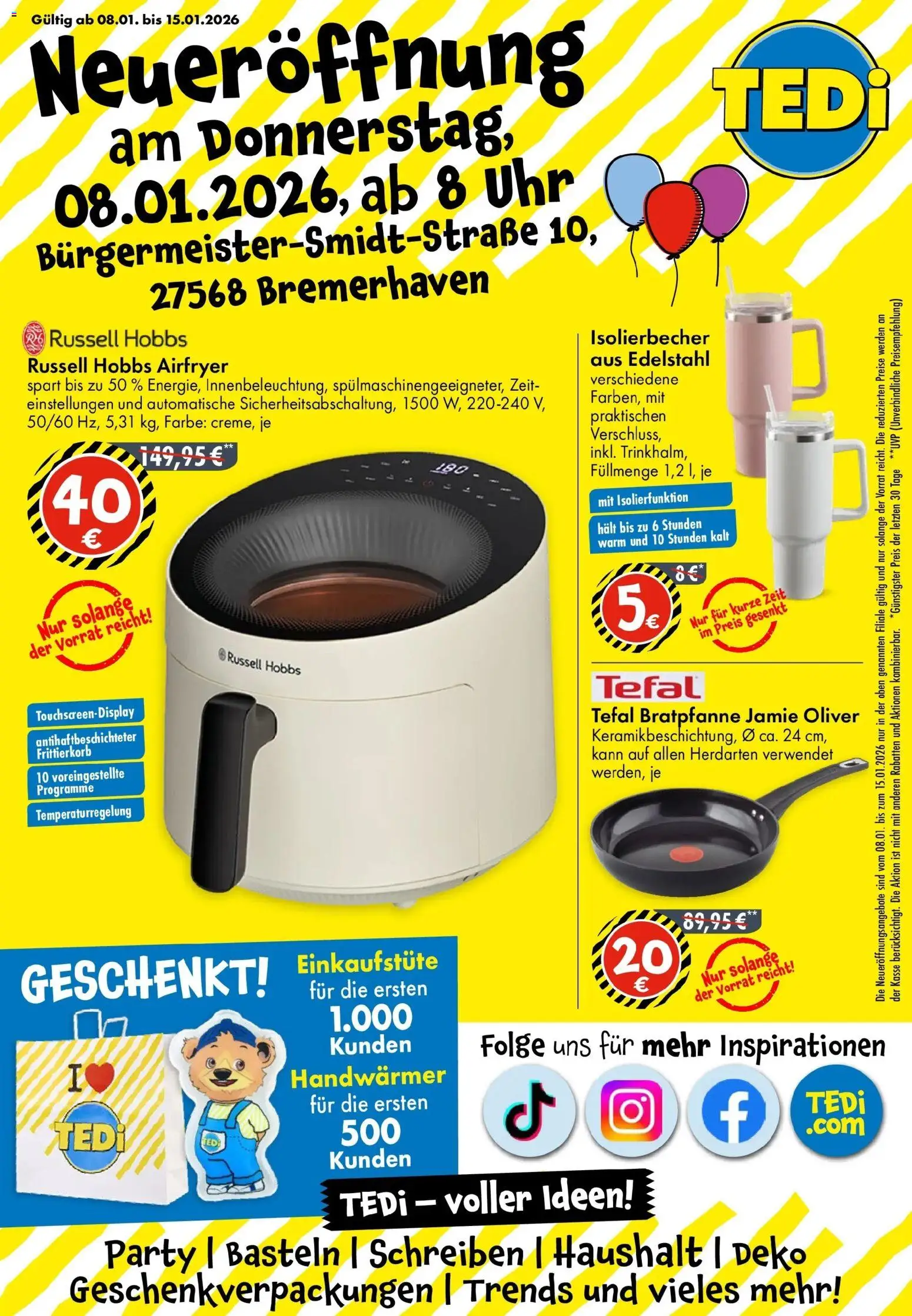 TEDi - TEDi Neueröffnung Bremerhaven – gültig ab 08.01.2026 | Seite: 1 | Produkte: Uhr