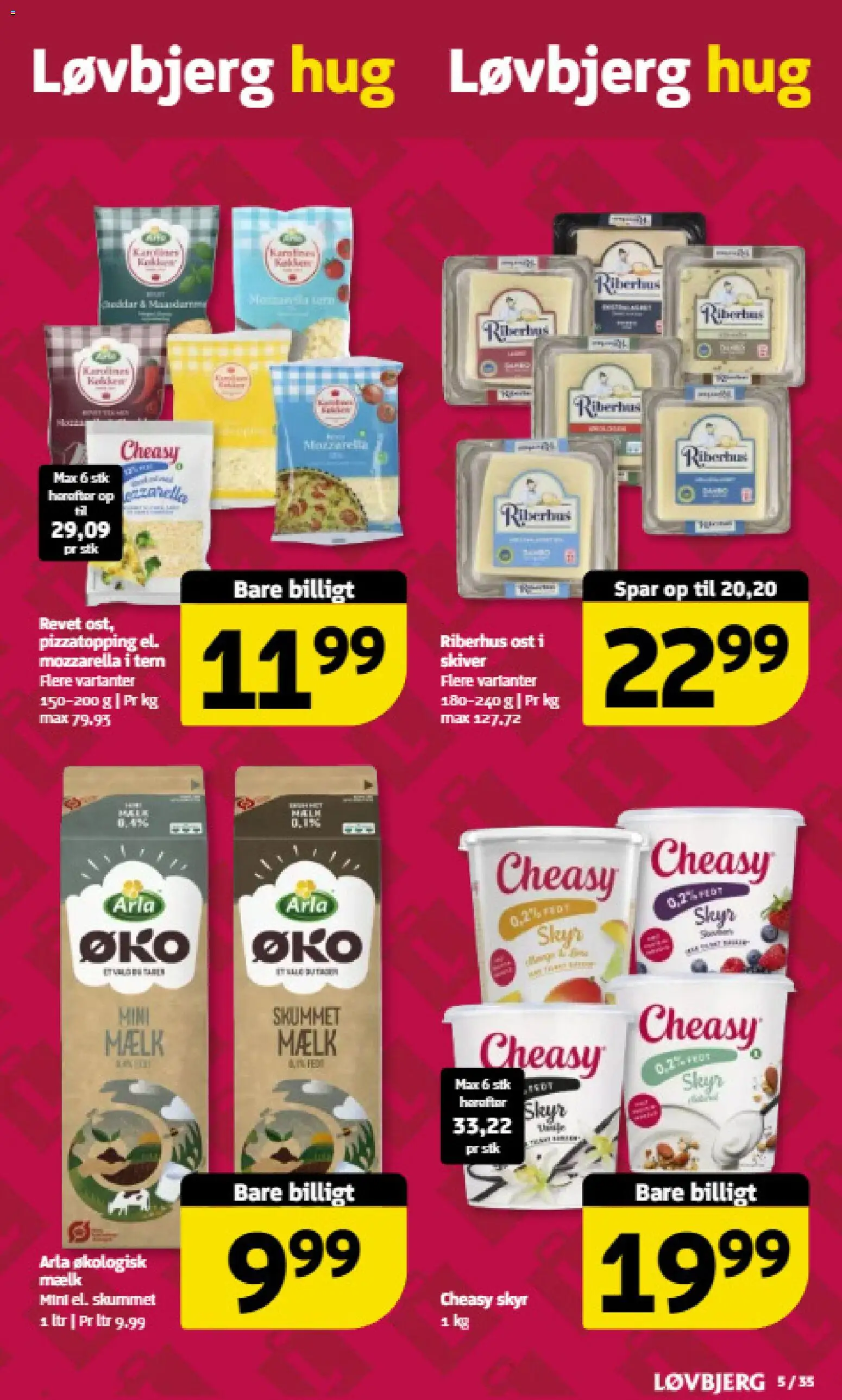 Løvbjerg tilbudsavis – gyldig fra 02.01.2026 | Side: 5 | Produkter: Mælk, Ost, Skyr, Mozzarella
