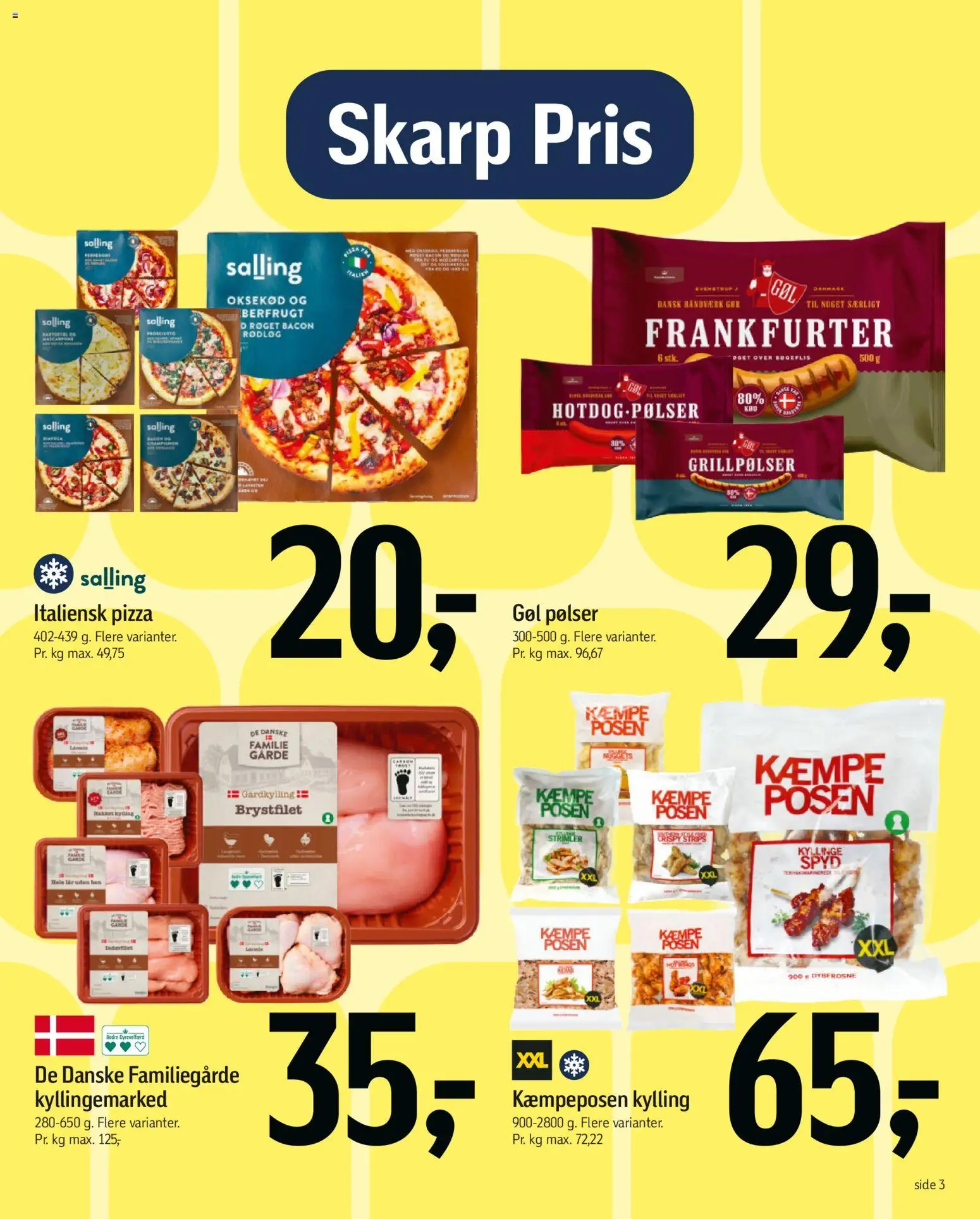 Føtex tilbudsavis – gyldig fra 07.04.2026 | Side: 3 | Produkter: Nuggets, Oksekød, Aparelho de barbear, Bacon