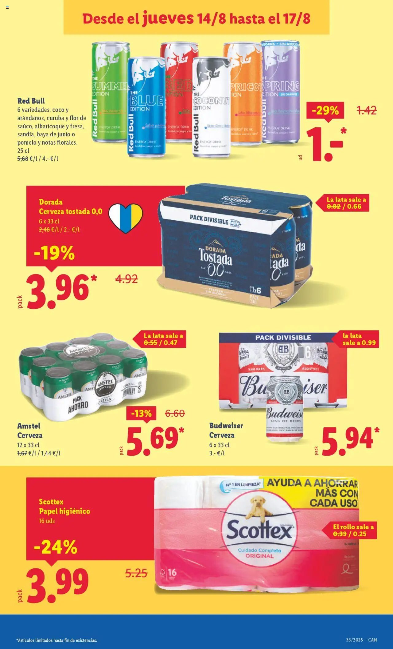 Lidl - Canarias  │ válido desde el 11.08.2025 | Página: 37 | Productos: Cerveza, Papel higienico, Τυρόπιτα, Αποφλοιωτής σκόρδου