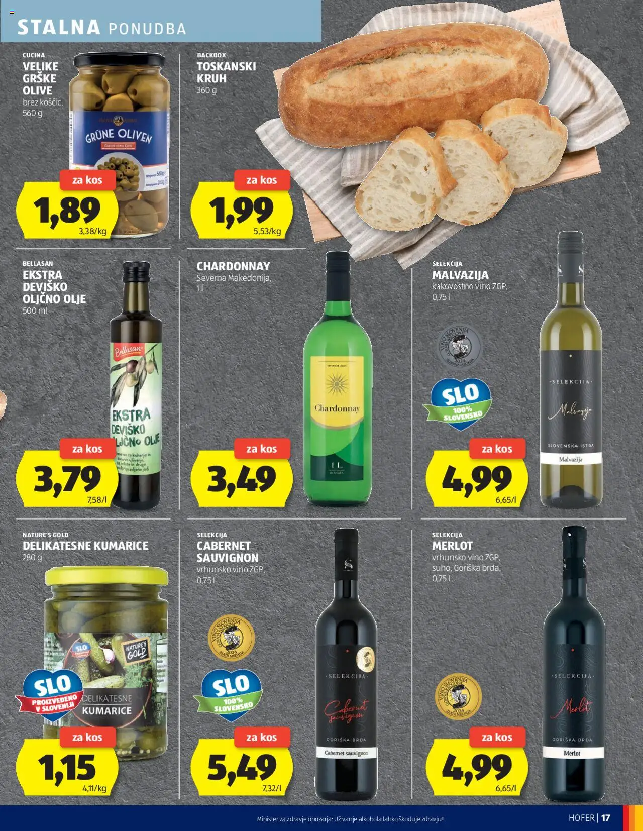 Novi Hofer katalog ponudbe – veljaven od 18.09.2025 | Stran: 17 | Izdelki: Oljčno olje, Kos, Olive, Olje