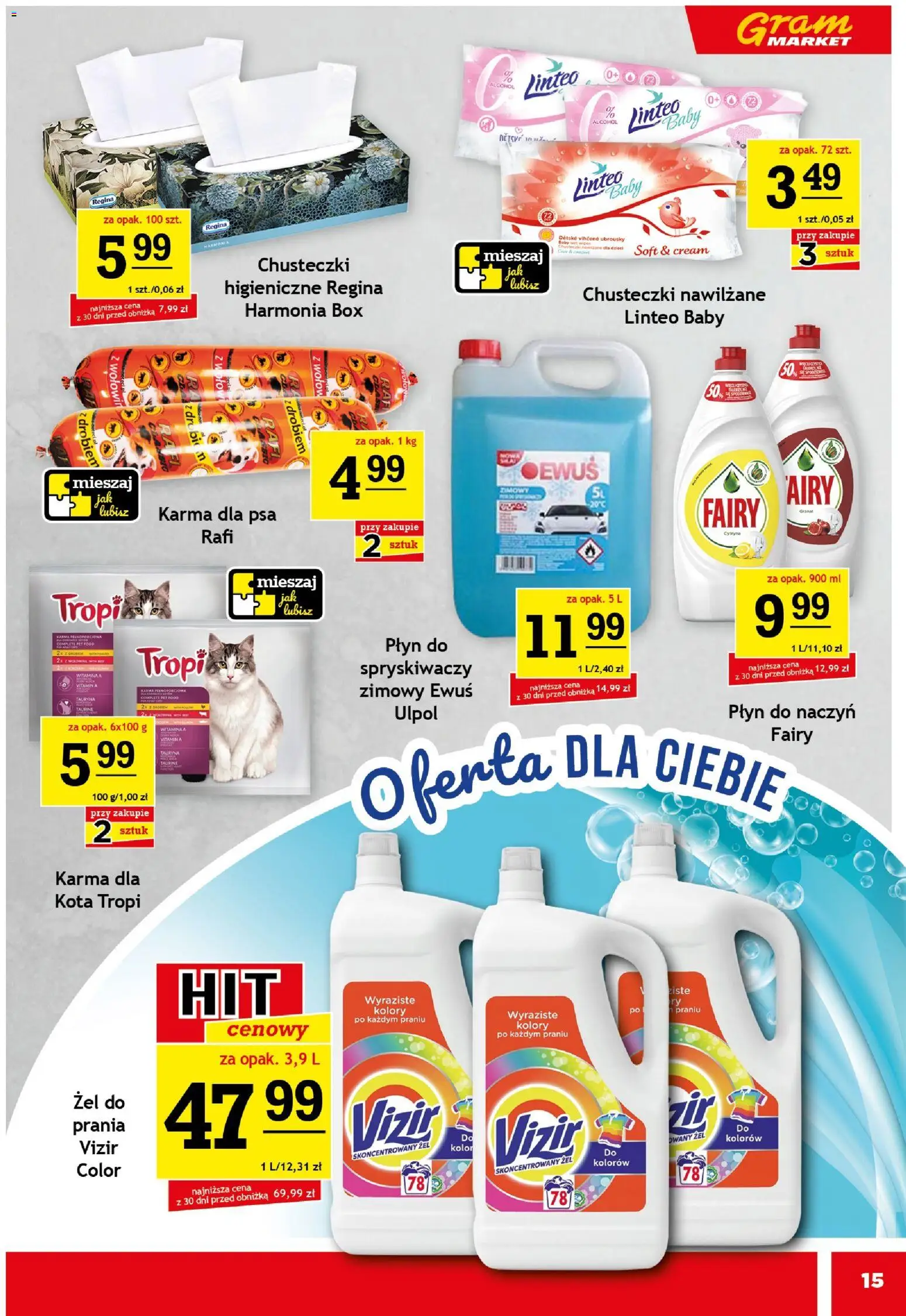 Gram Market Gazetka od 12.11.2025 | Strona: 15 | Produkty: Karma dla kota, Karma dla psa, Fairy