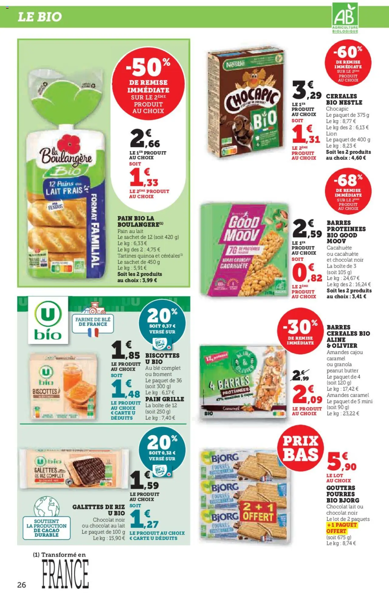  | Page: 26 | Produits: Chocapic, Chocolat, Amandes, Granola