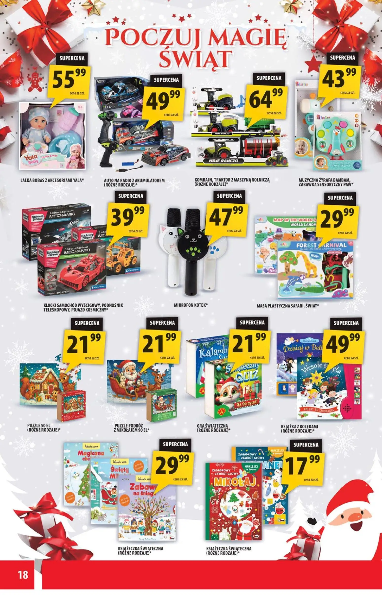 Arhelan Gazetka od 05.12.2025 | Strona: 18 | Produkty: Radio, Mikrofon, Lalka, Naklejki