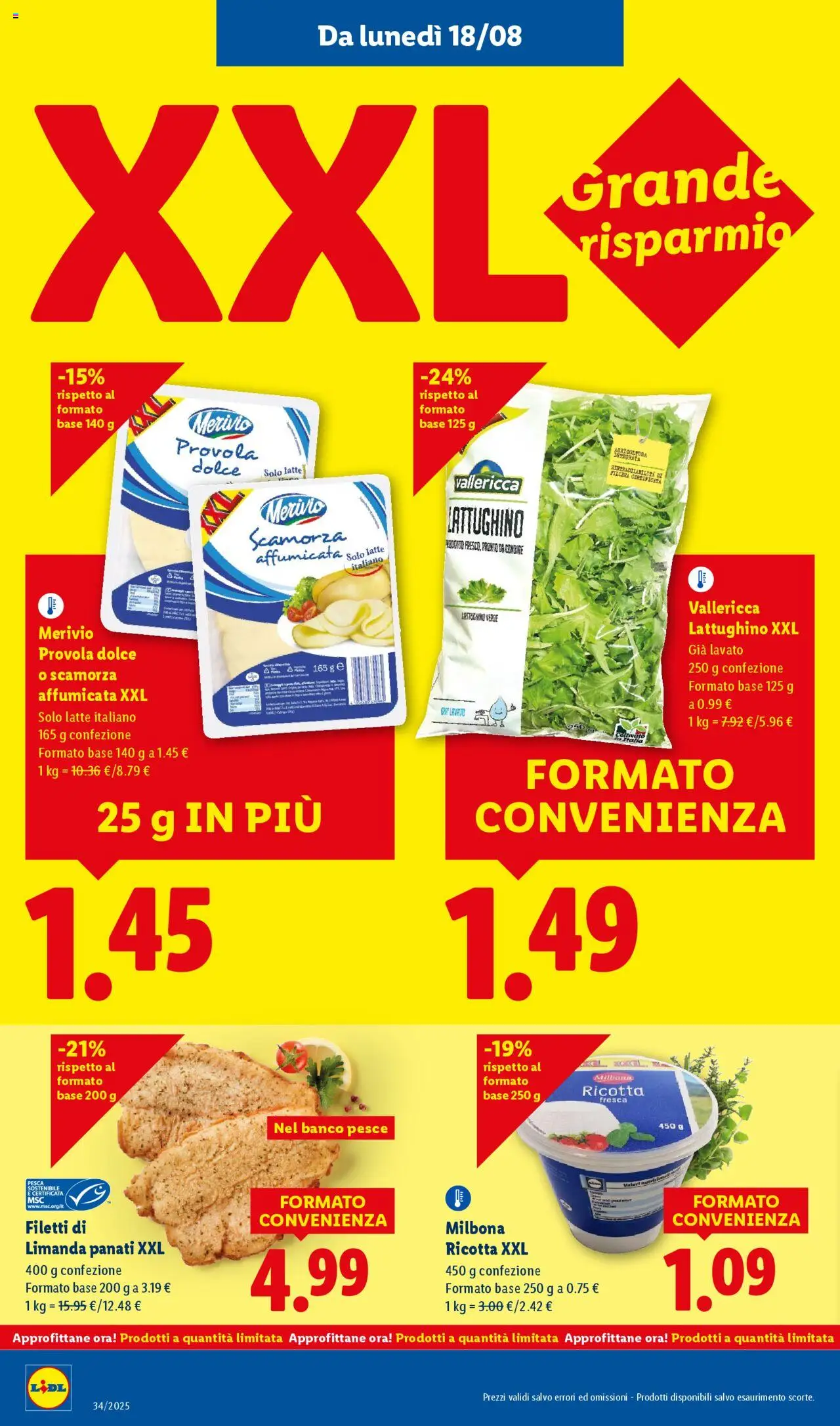 Volantino Lidl del 18.08.2025 | Pagina: 12 | Prodotti: Pesce, Latte, Pesca, Provola