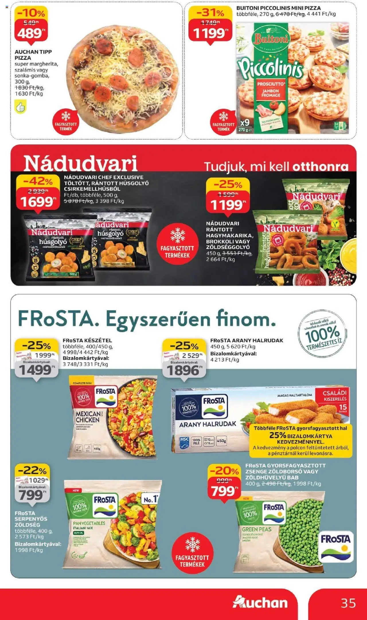 Auchan akciós ujság - amely érvényes a következő dátumtól: 02.10.2025 | Oldal: 35 | Termékek: Zöldborsó, Pizza, Zöldség, Brokkoli