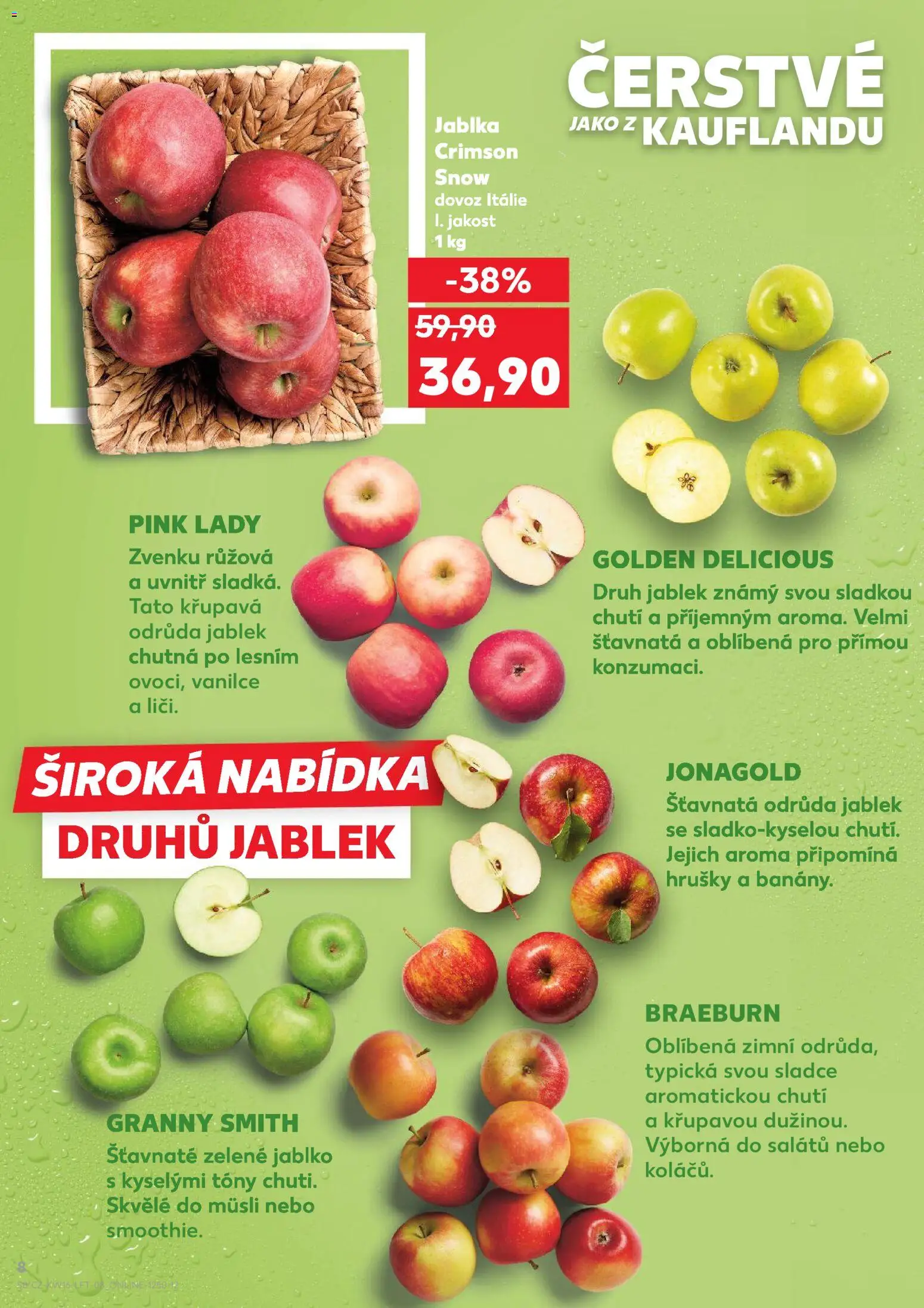 Kaufland leták - Plzeň Bory od 15.04.2026 | Strana: 8 | Produkty: Hrušky, Apple, Müsli, Pink Lady