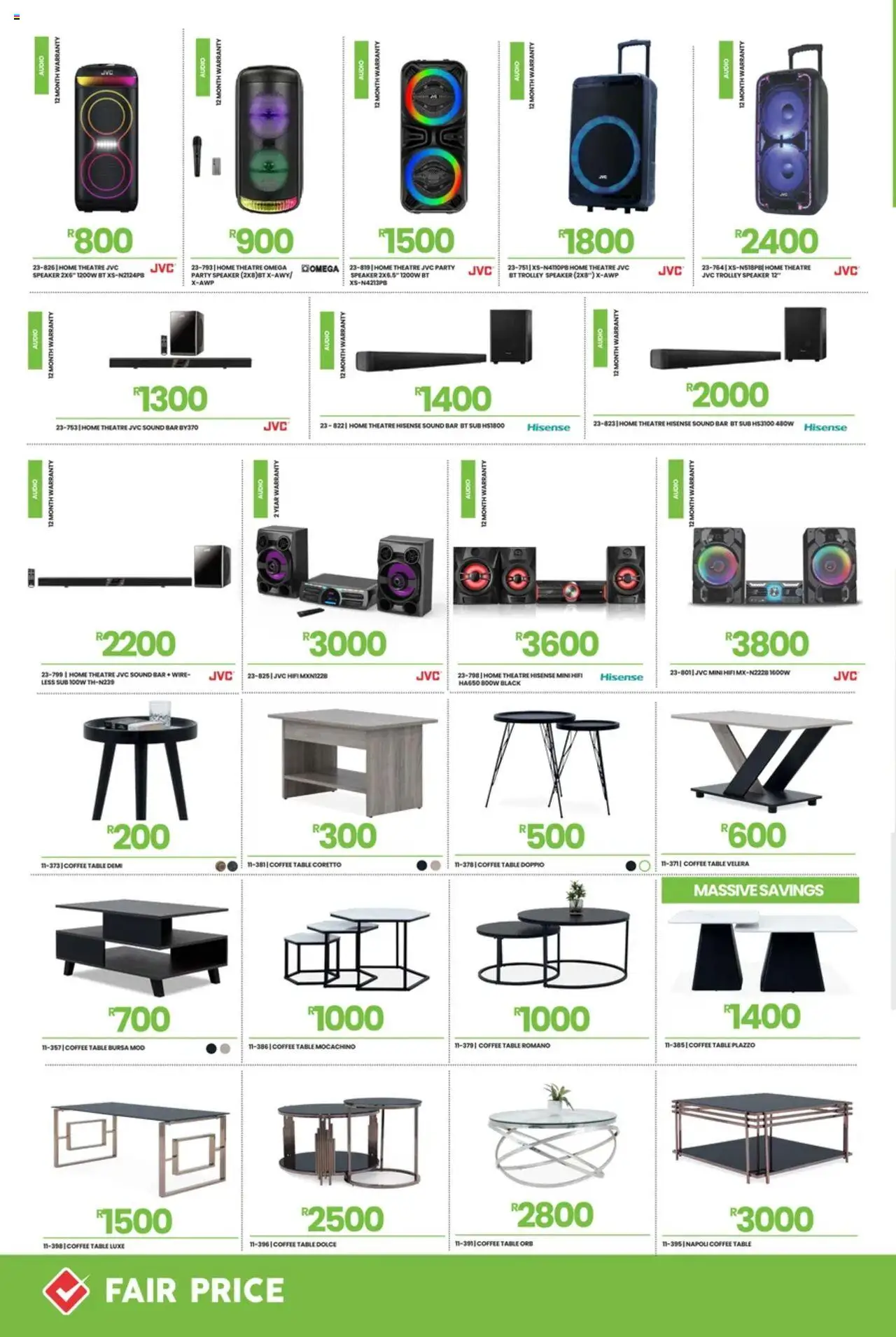 Fair Price Catalogue │ valid from 01.08.2025 | Page: 6 | Products: Audio, Coffee table, Soundbar, Coffee