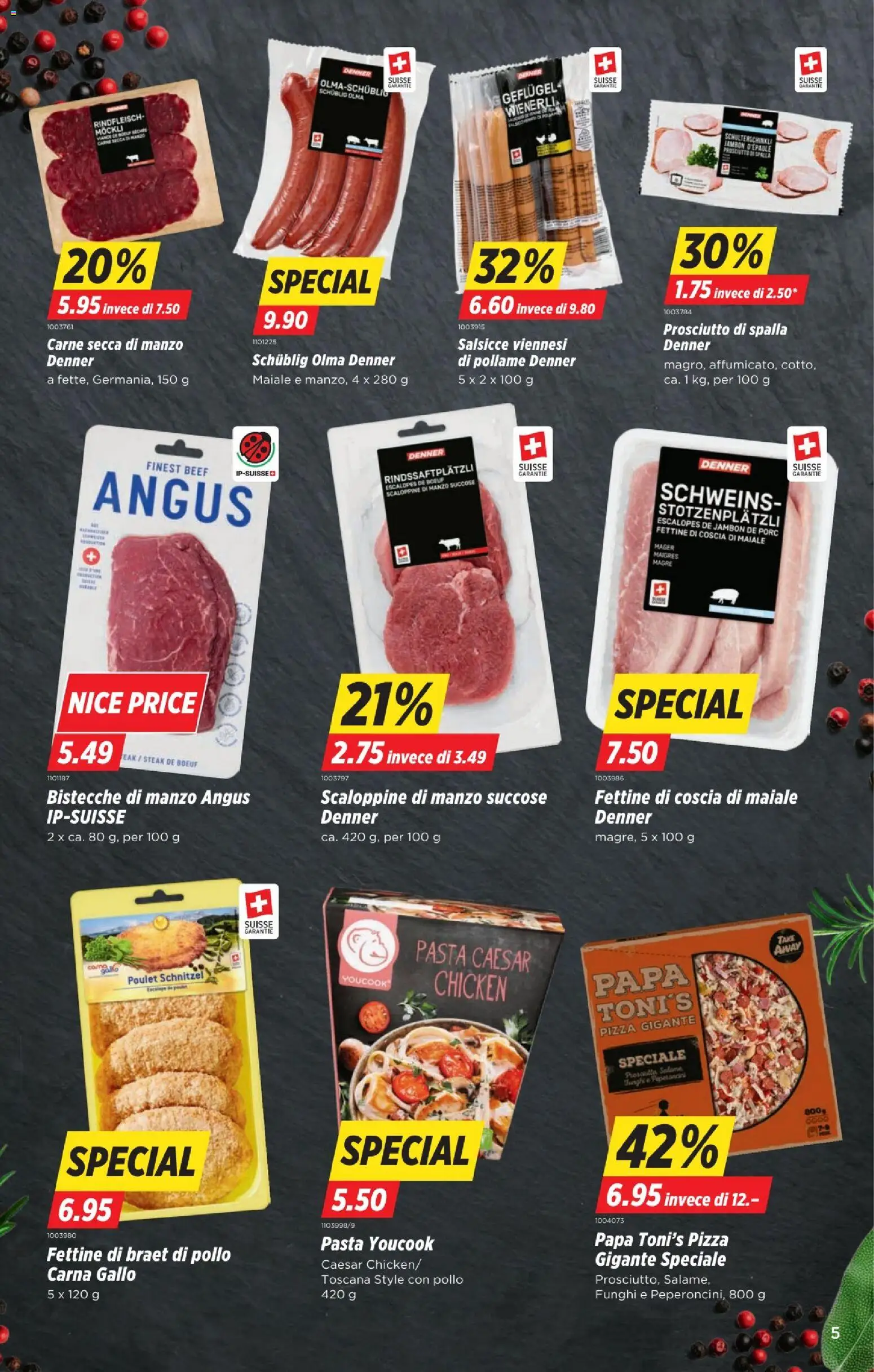 Denner Aktionen IT – gültig ab 13.01.2026 | Seite: 5 | Produkte: Pizza, Rindfleisch, Pasta
