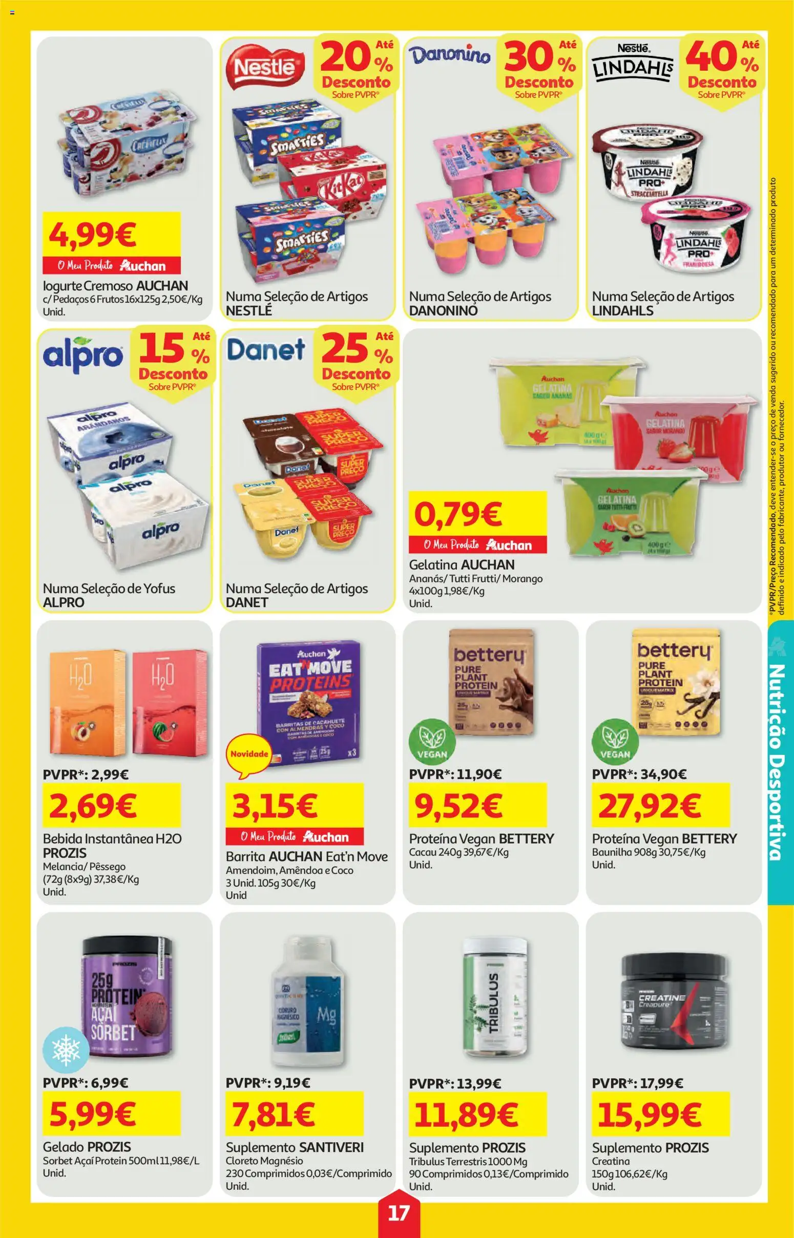 Auchan folheto │ válido de 12.02.2026 | Página: 17 | Produtos: Gelatina, Gelado, Bebida, Proteina