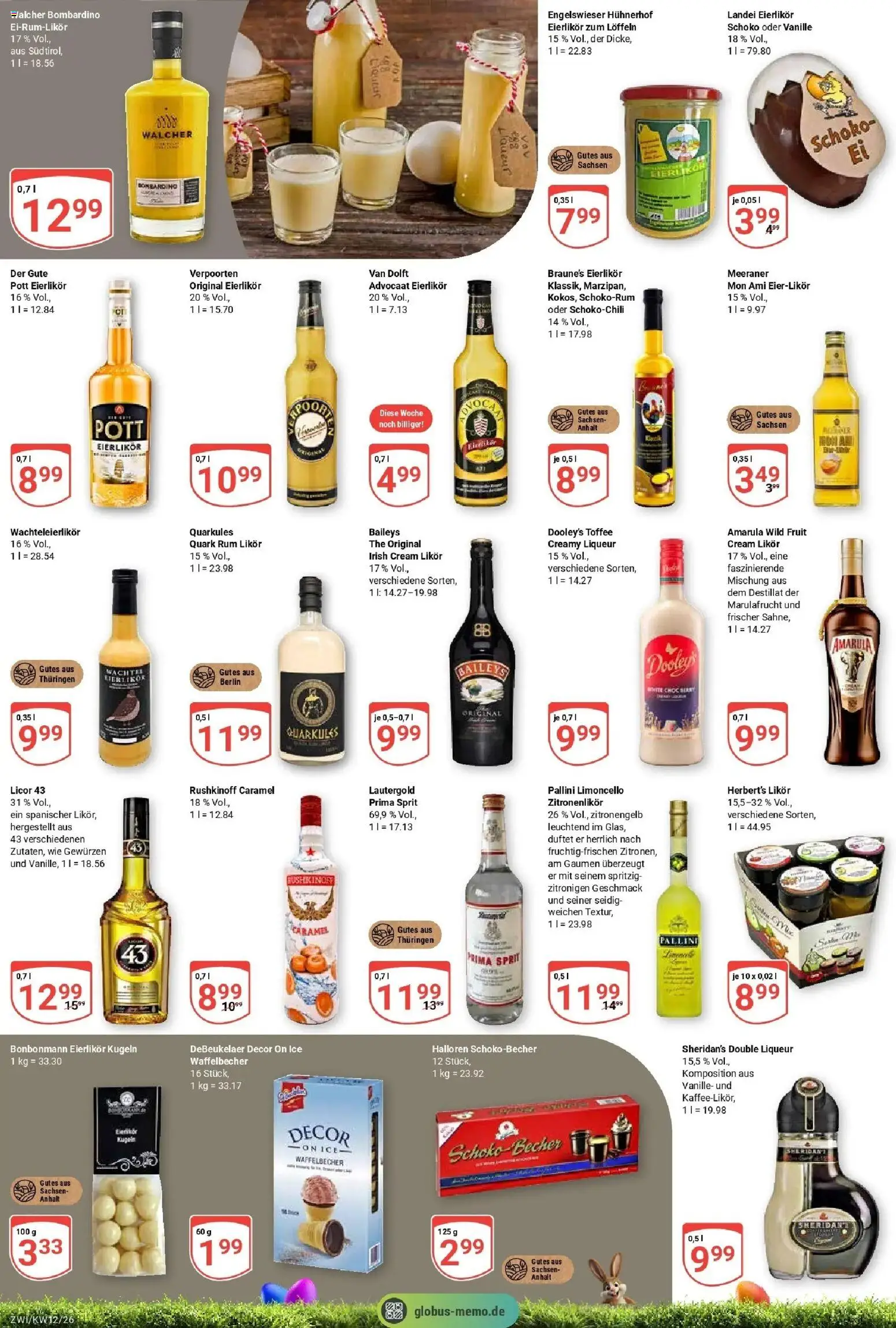 Globus prospekt Zwickau	 – gültig ab 15.03.2026 | Seite: 19 | Produkte: Quark, Likör, Rum, Baileys