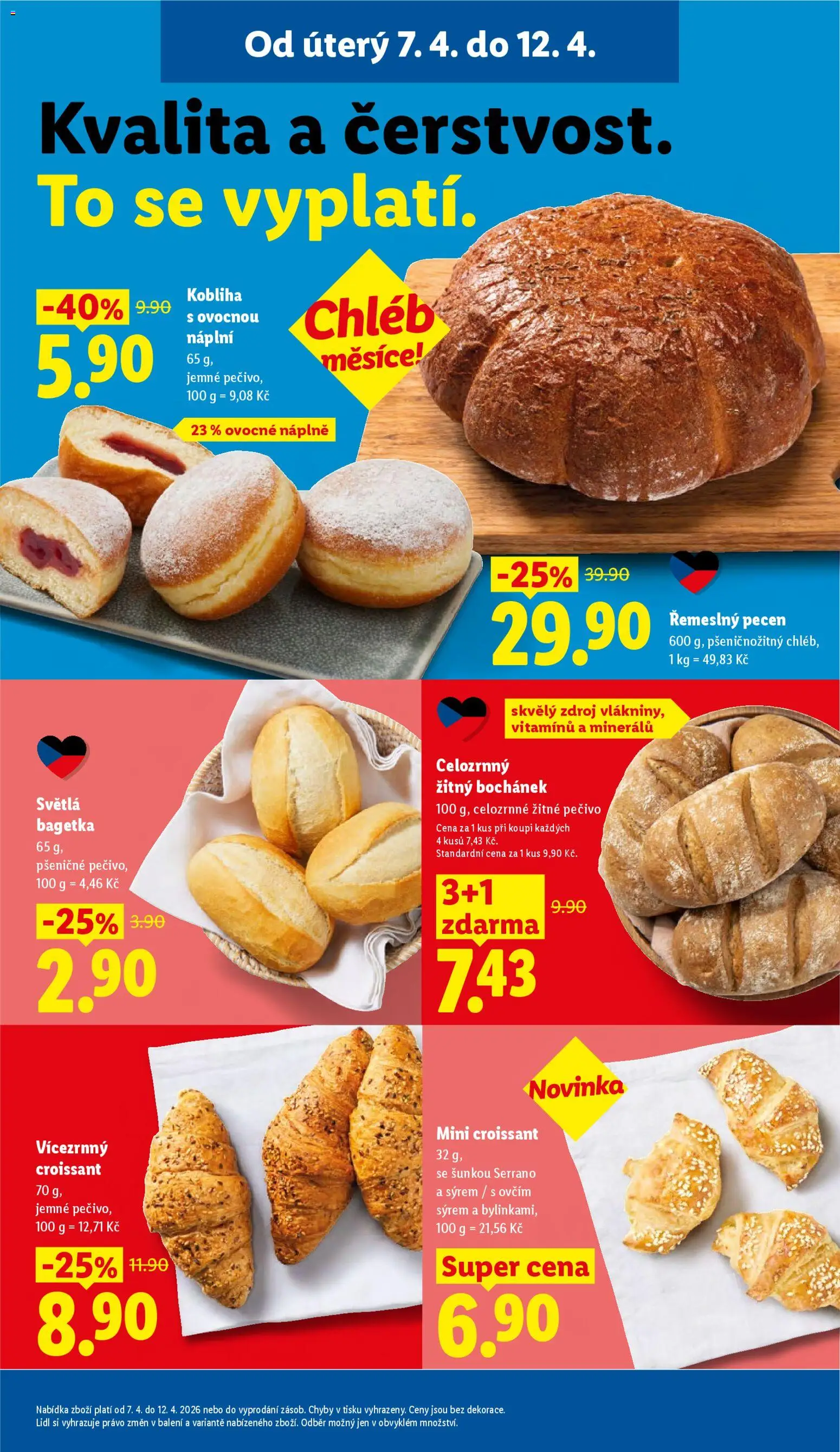Lidl leták od 07.04.2026 | Strana: 11 | Produkty: Chléb, Pečivo, Croissant, Žitné pečivo