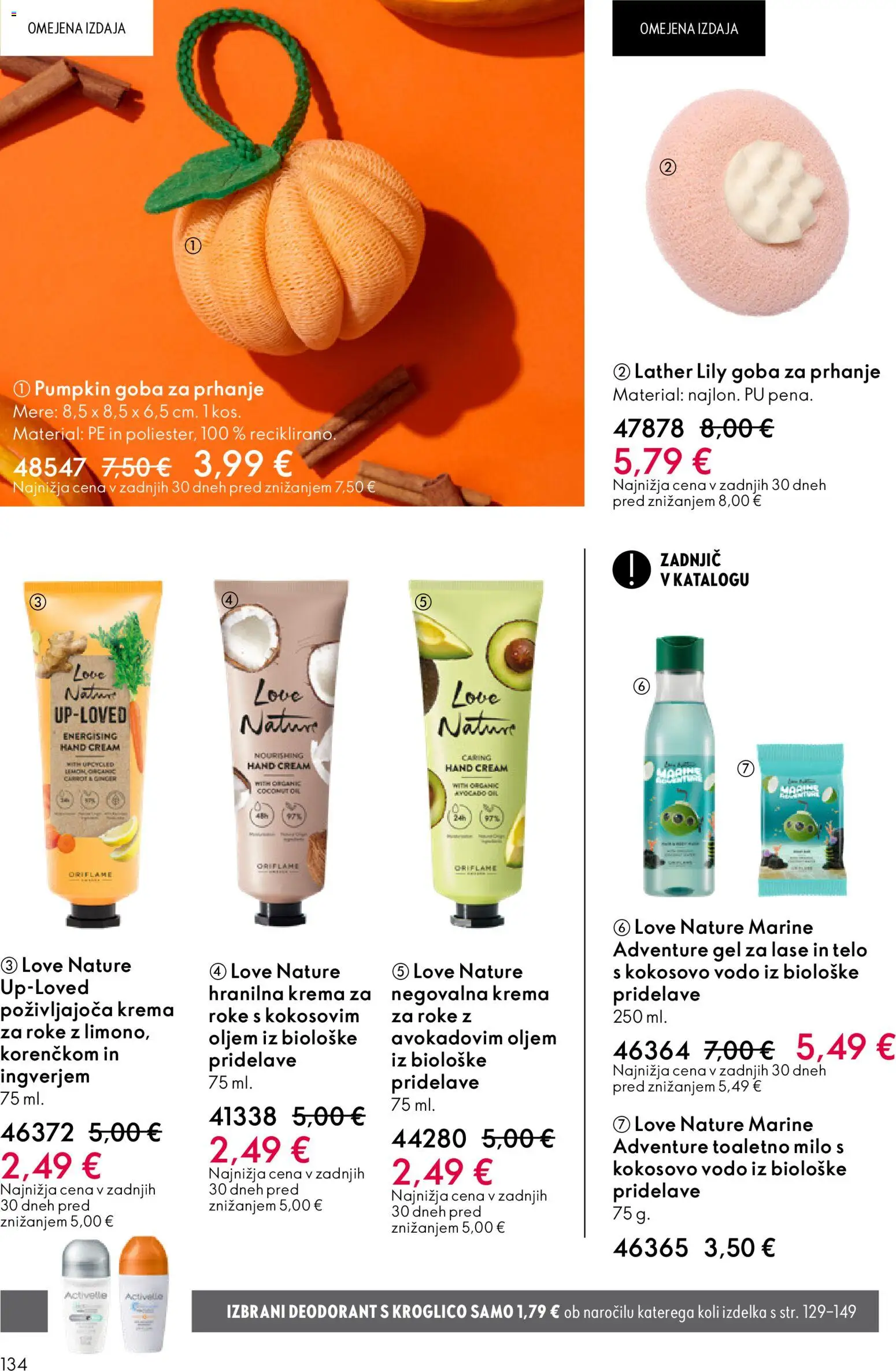 Novi Oriflame katalog ponudbe – veljaven od 11.03.2026 | Stran: 134 | Izdelki: Krema, Milo, Deodorant, Goba