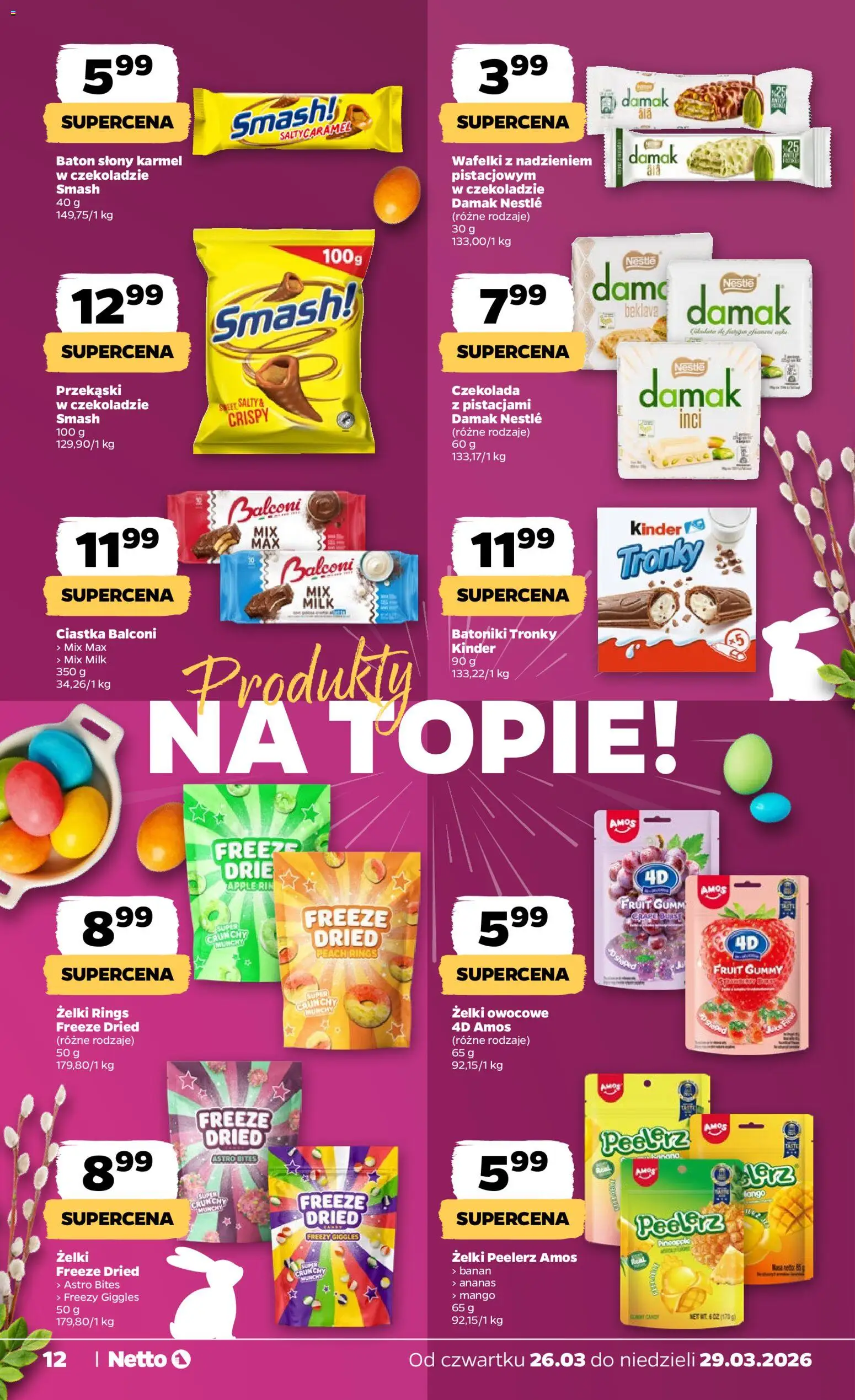 Netto gazetka od czwartku spożywcza od 26.03.2026 | Strona: 12 | Produkty: Mango, Baton, Wafelki, Ananas