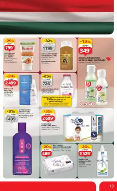 Auchan akciós ujság - amely érvényes a következő dátumtól: 14.08.2025 | Oldal: 13 | Termékek: Sikosító, Törlőkendő, Zöld tea, Nedves törlőkendő