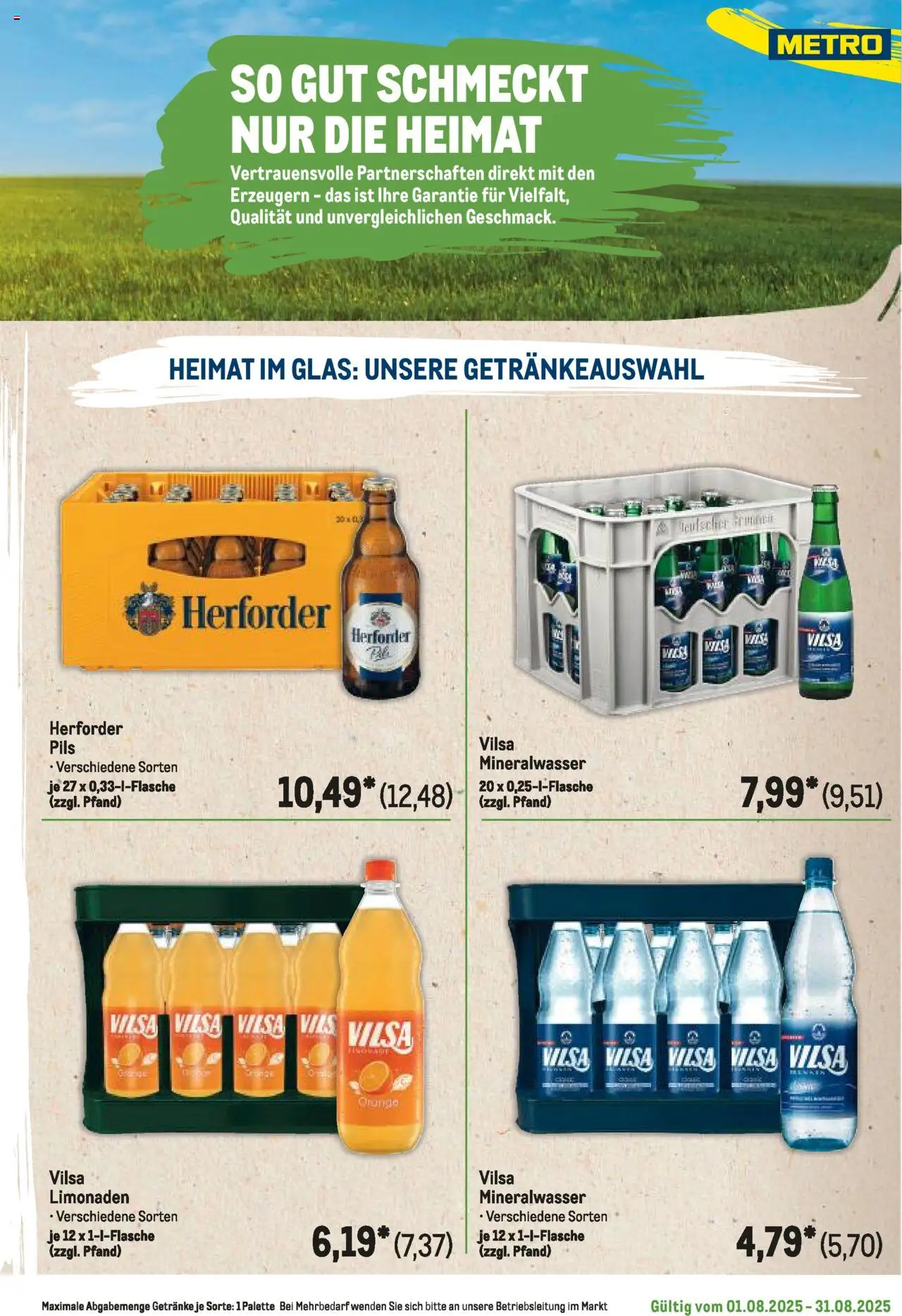 Metro Regionaler Flyer - gültig ab dem 01.08.2025 | Seite: 13 | Produkte: Pils, Mineralwasser