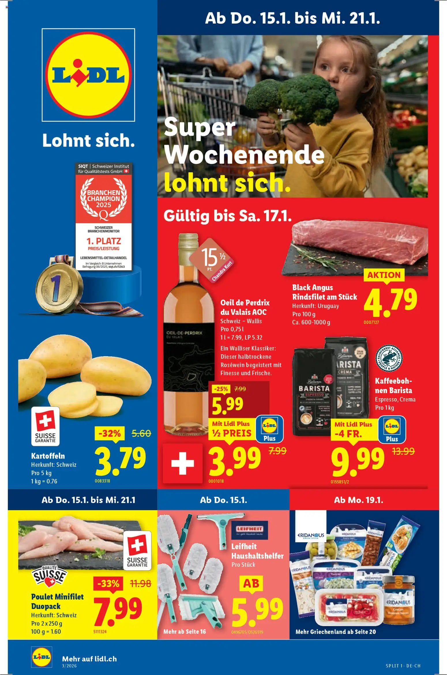 Lidl Aktionen – gültig ab 15.01.2026 | Seite: 1 | Produkte: Rosewein, Kartoffeln